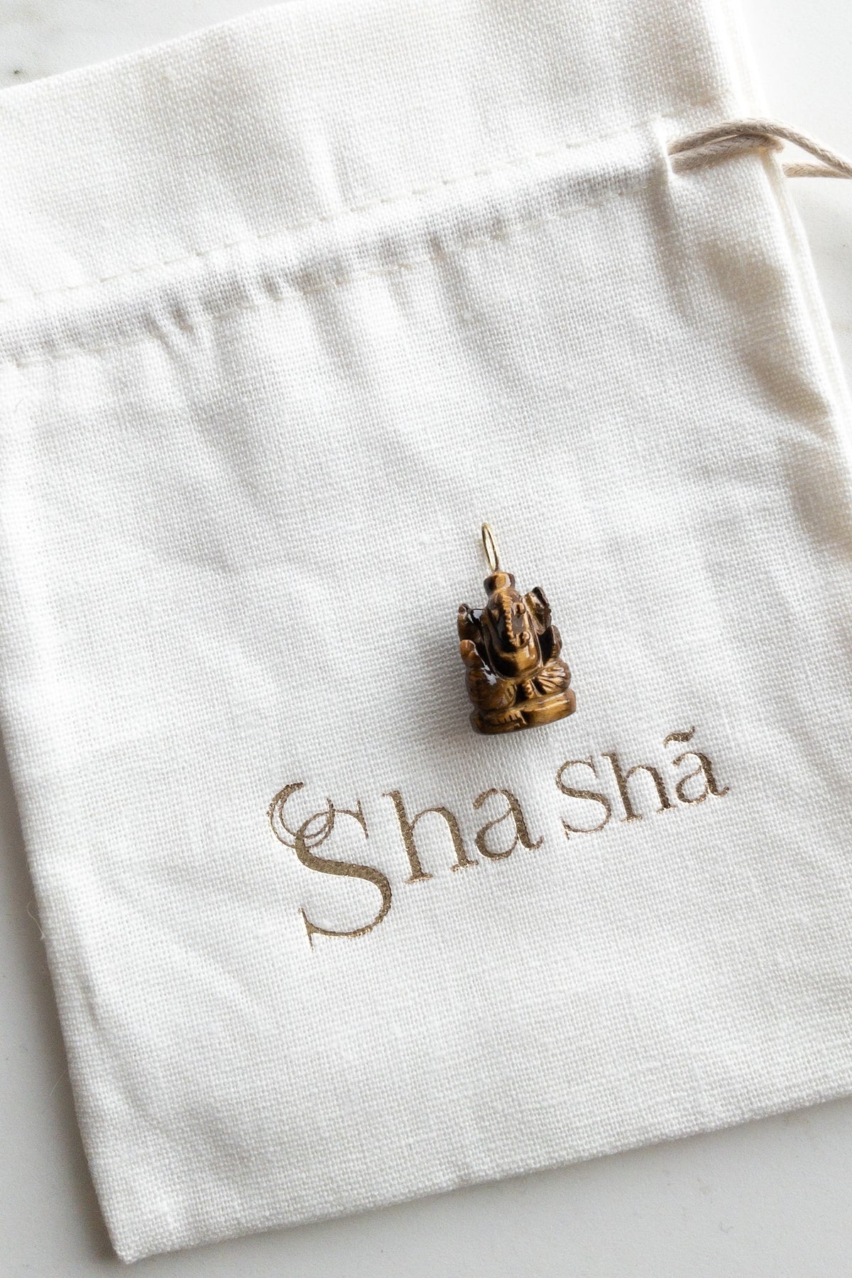 Ganesha Ji Tiger Eye DIVYA Sacred Symbols ShaSha Jewelry