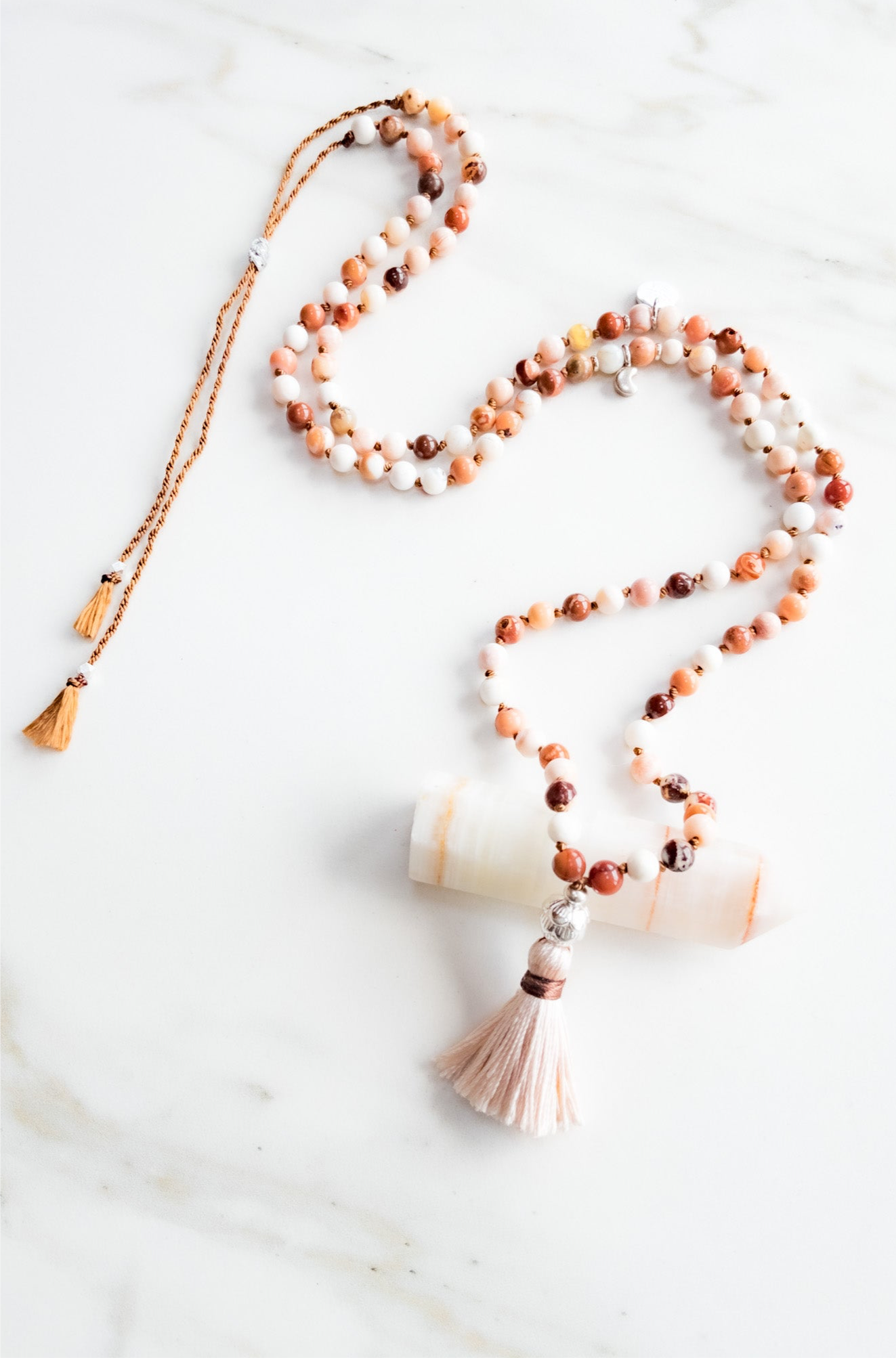 « Roots » Mini Mala 108 beads - Fire Opal - mindfulness jewellery 