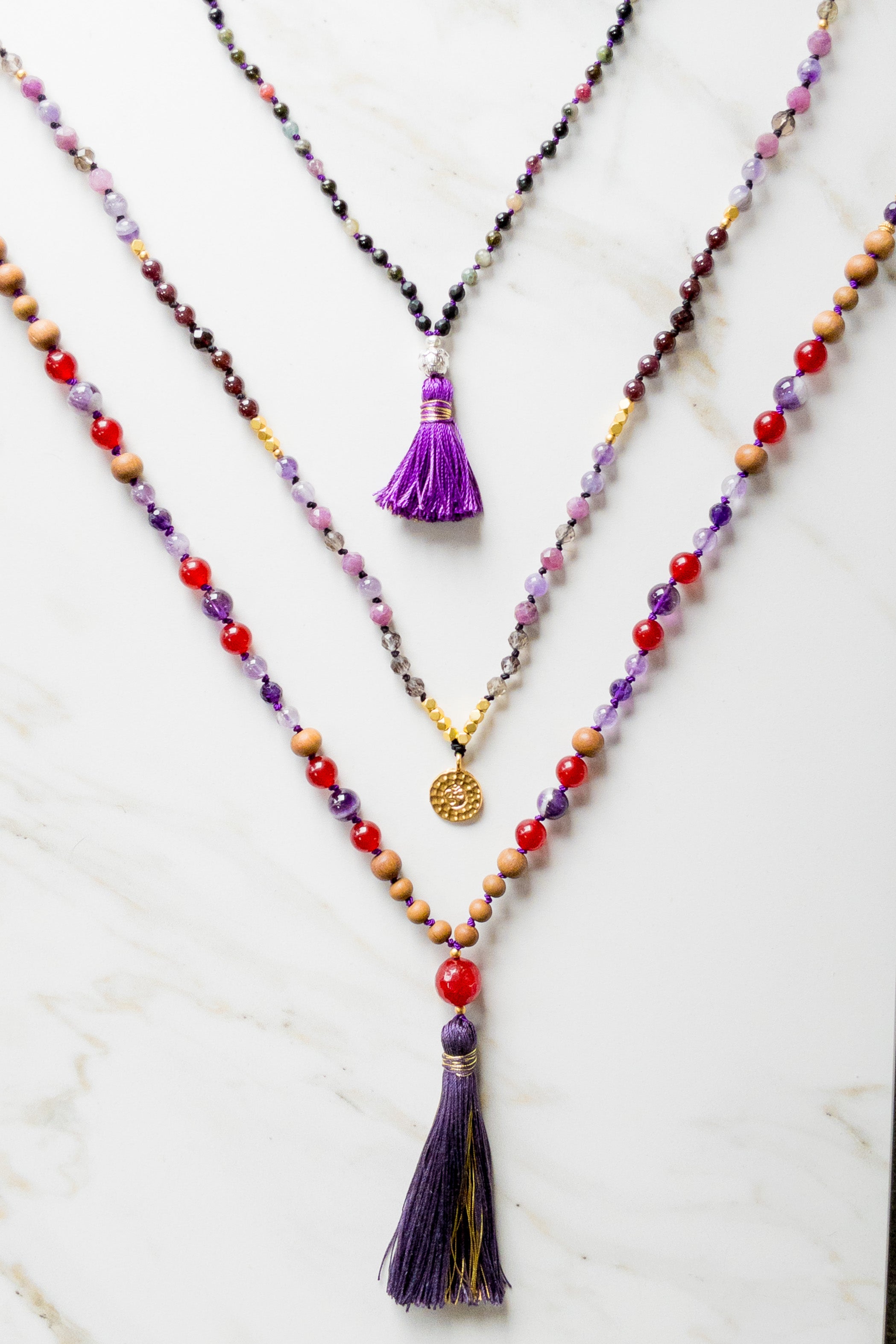 Shashā yoga jewellery Switzerland - Purple Japamala 108 beads