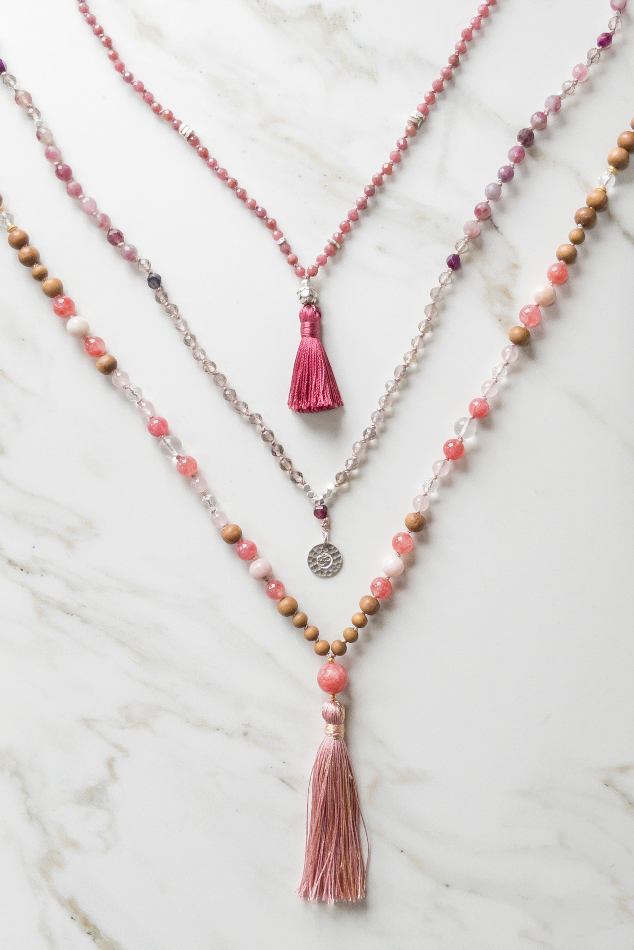 Shashā yoga jewellery Switzerland - pink Japamala 108 beads