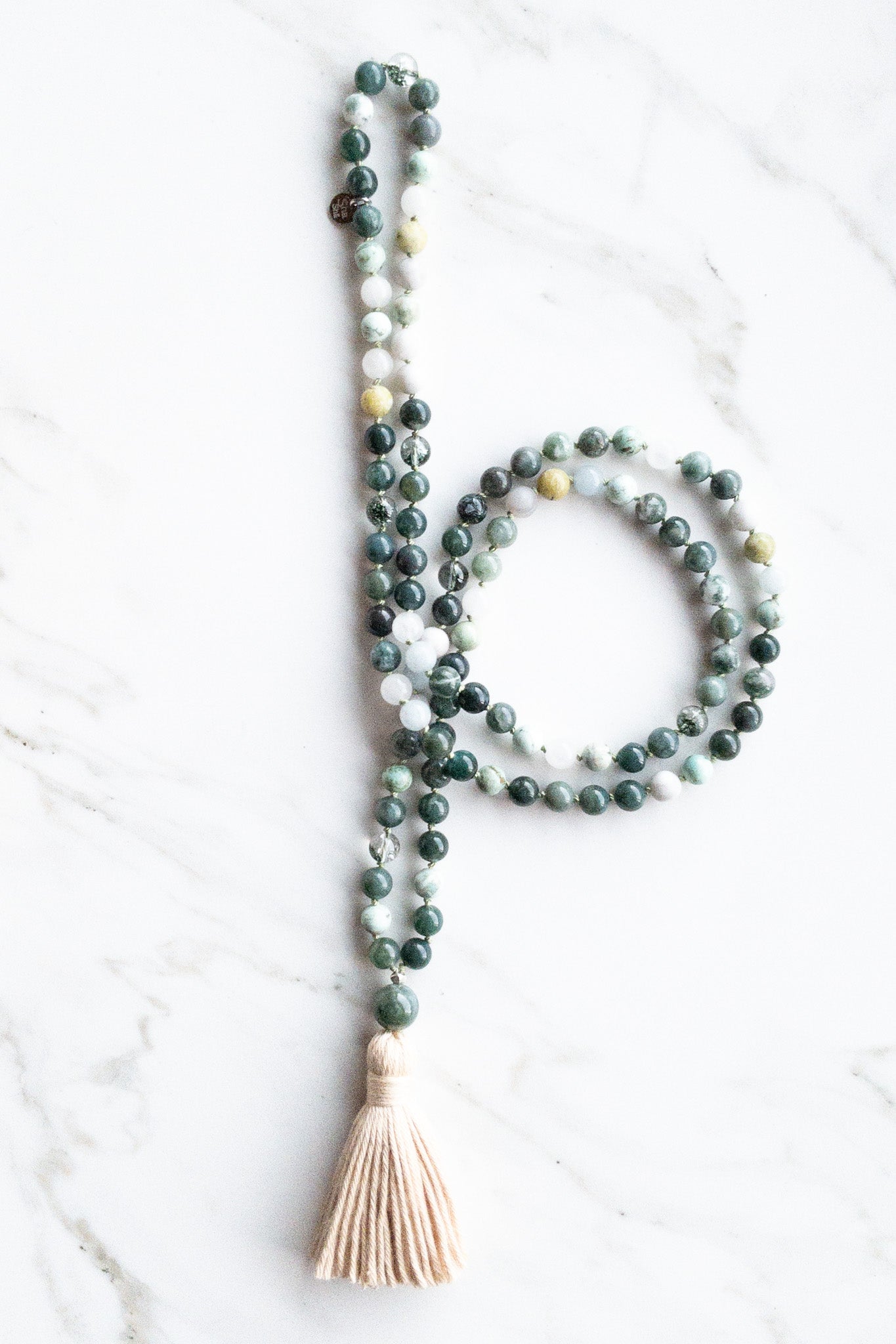 Botanical Serenity Mala 108 beads - OceanEyes Collection - shashā yoga jewellery Switzerland 