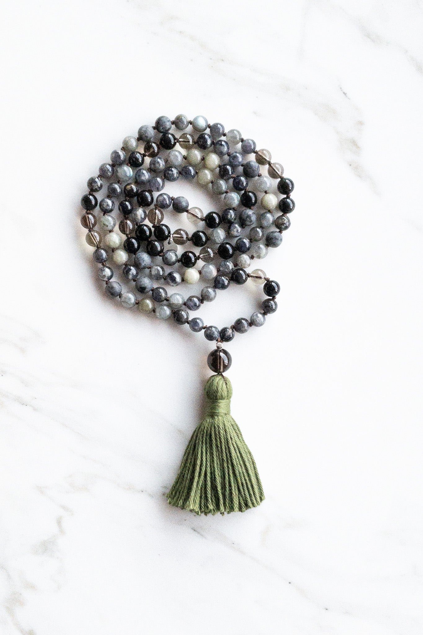 Awakening Wisdom Mala 108 beads - OceanEyes Collection - Shashā mindfulness jewellery 