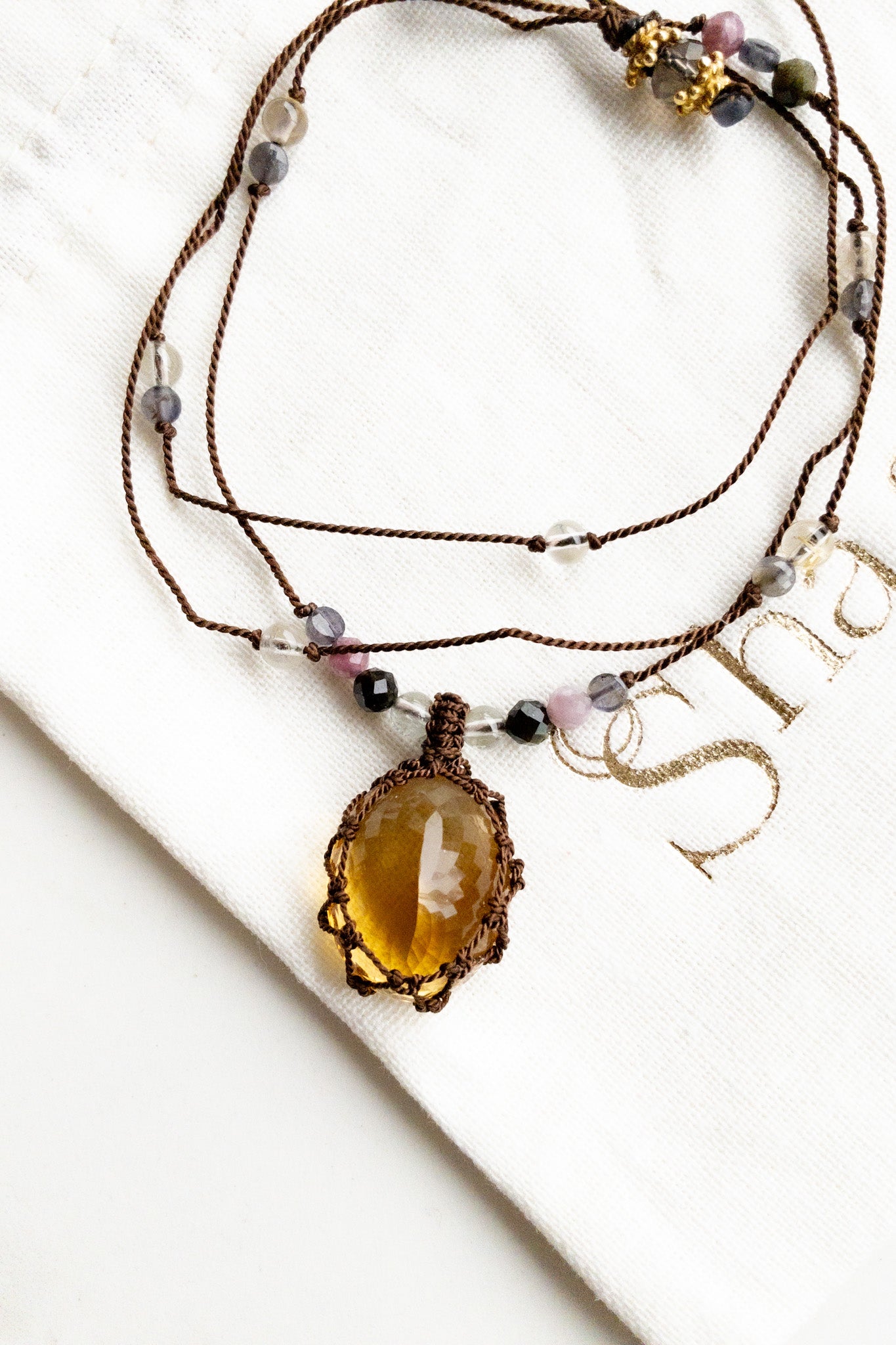 Honey Quartz “Aabha” Talisman - shashā jewellery 