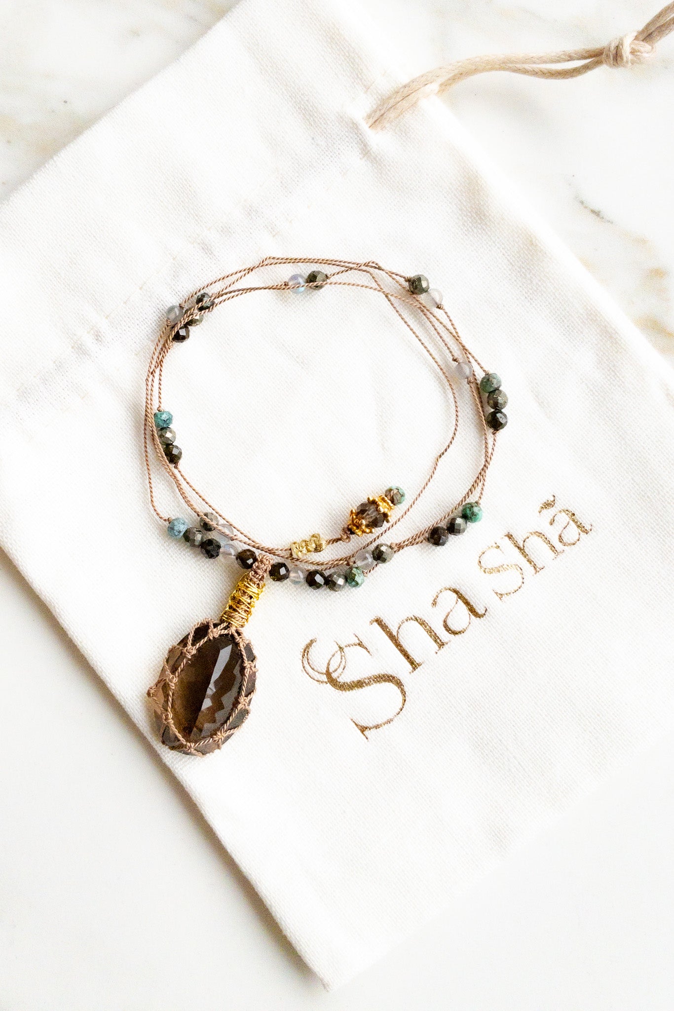 Smoky Quartz « Aabha » Talisman - shashā gemstone jewellery 