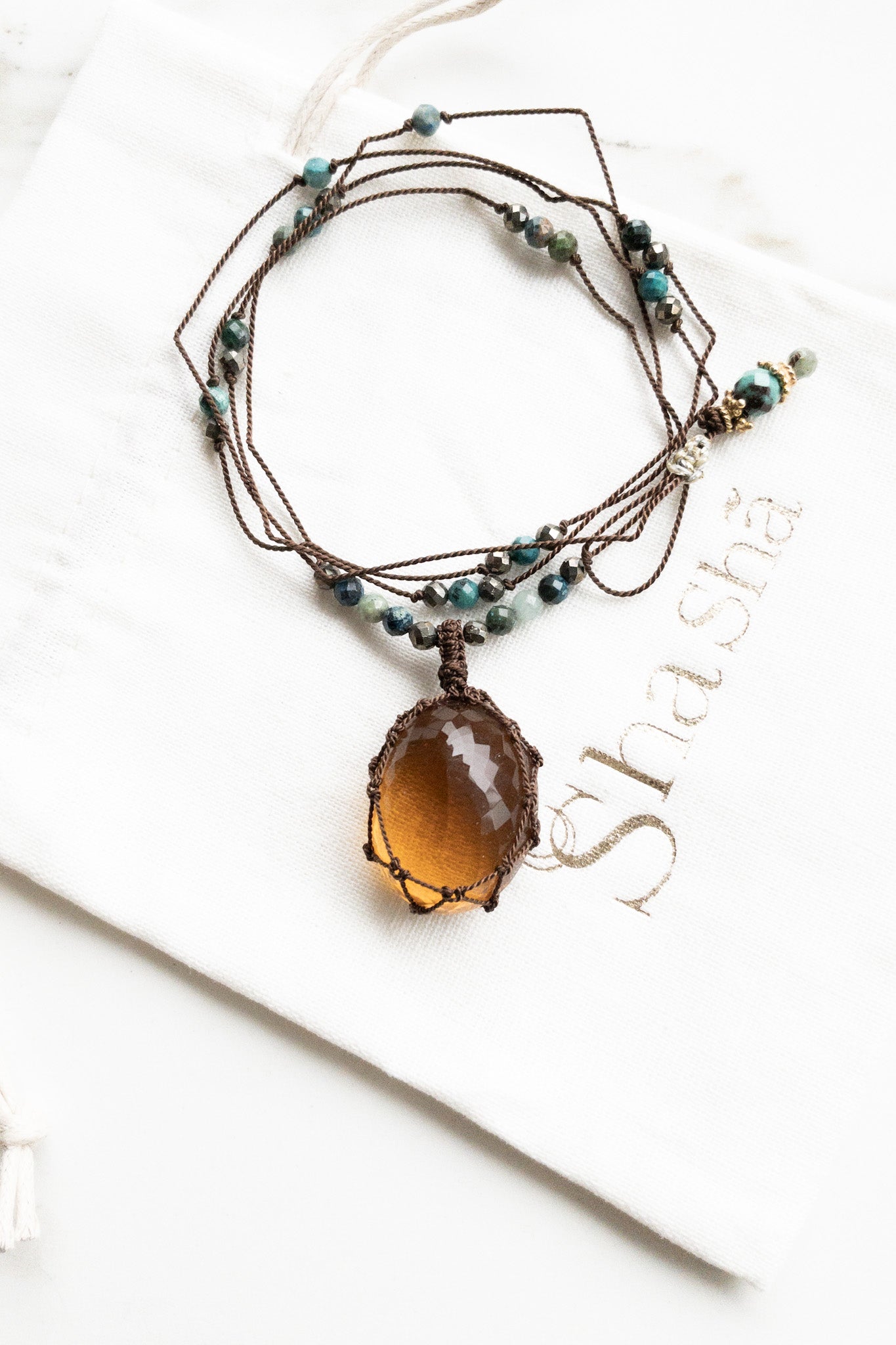 Orange Topaz « Aabha » Talisman - shashā gemstone jewellery 