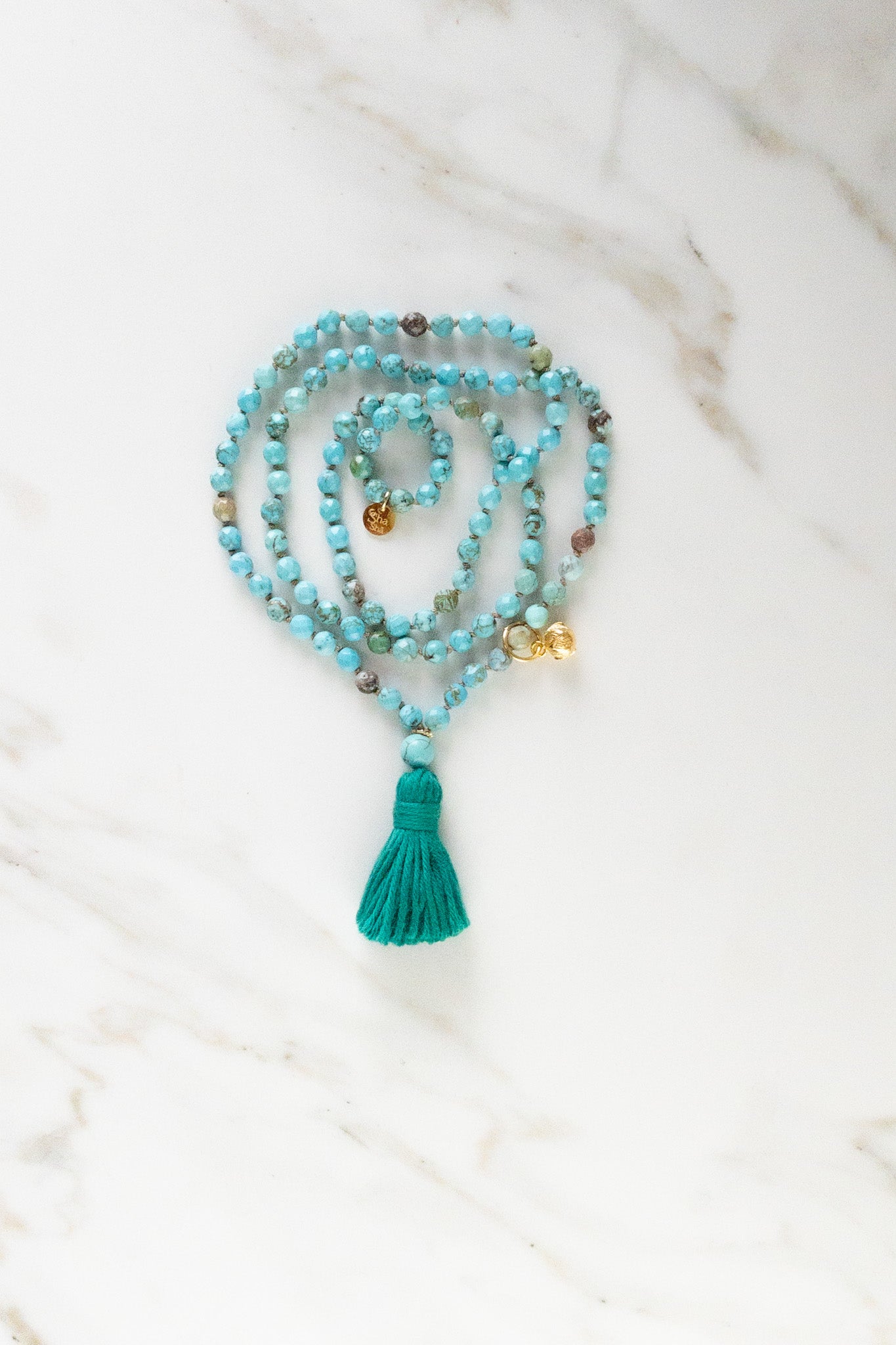 Ocean Breeze Mala - Indradhanush - rare Turquoises - ShaSha Gemstone Yoga Jewellery - Handmade in switzerland