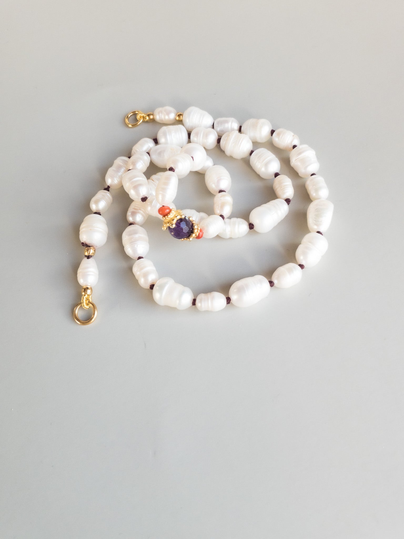 Collier Sana - Perles d'eau douce et améthyste - DIVYA