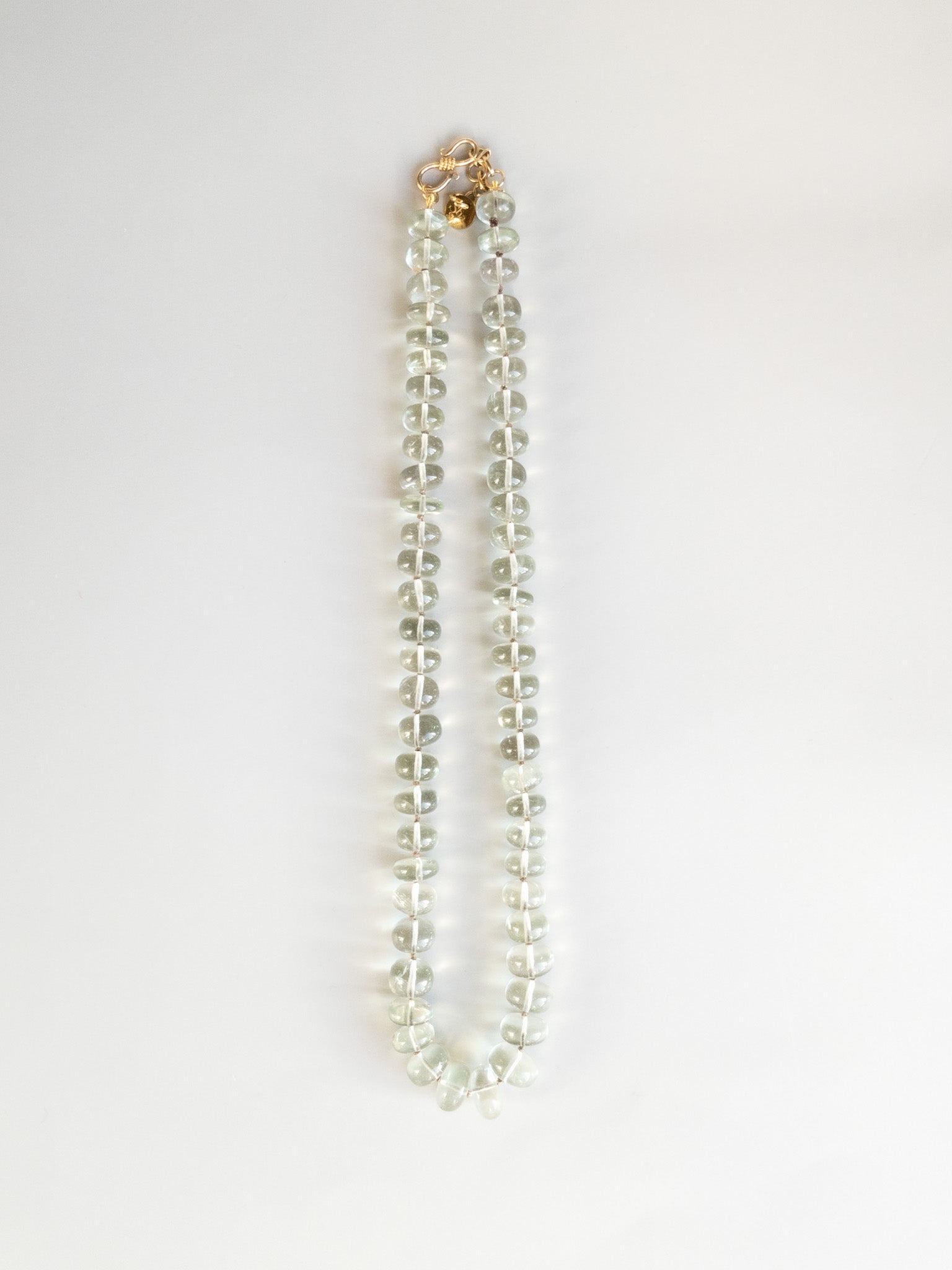 Sana Necklace - Prasiolite (Green Amethyst) hand knotted necklace - DIVYA collection - ShaSha jewelry Switzerland