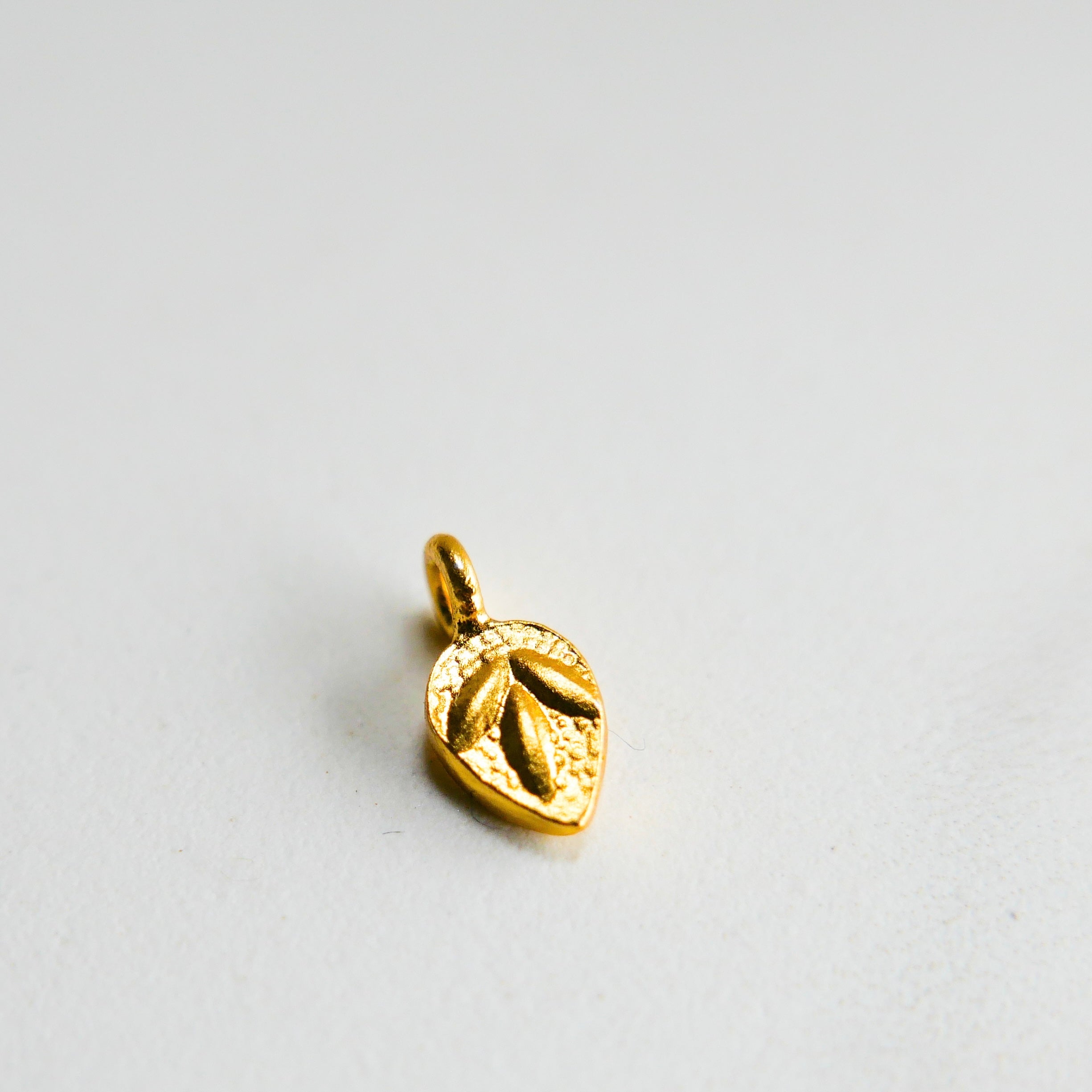 Small leaf 24k gold on silver - DIVYA Sacred Symbols