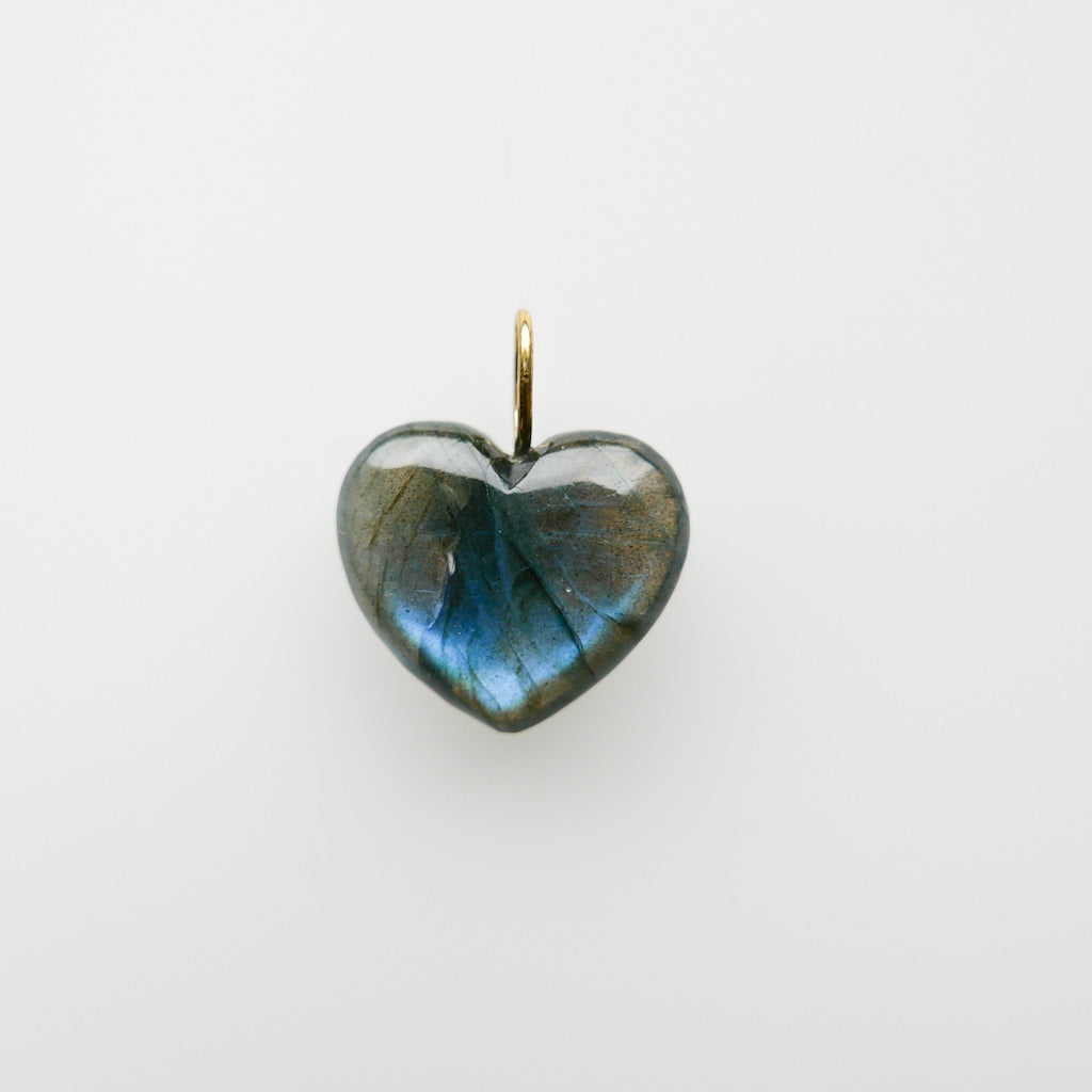 Big Heart Labradorite - Handcarved gemstones - DIVYA Sacred Symbols - ShaSha jewellery