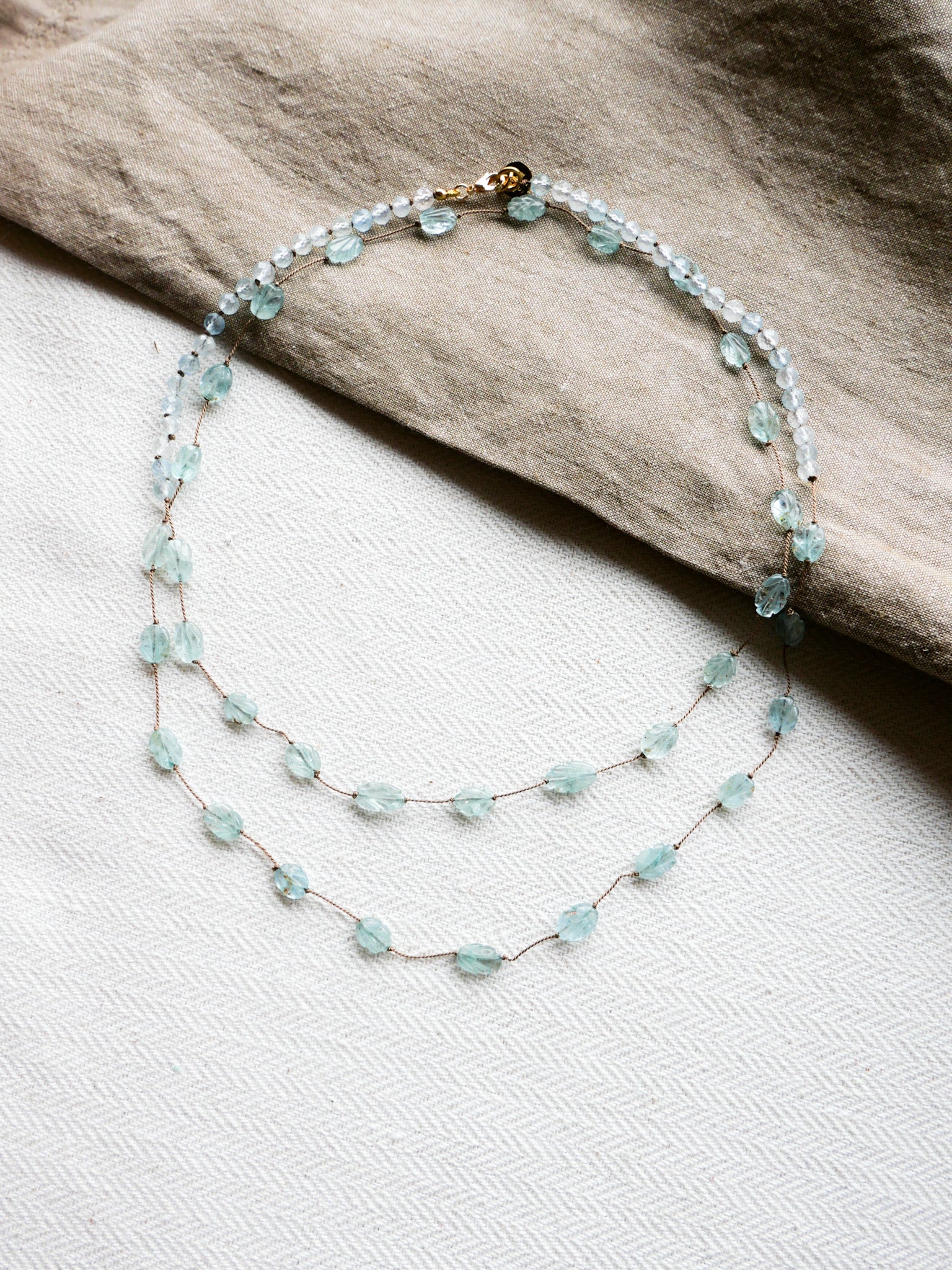 Aquamarine Sautoir - DIVYA - Shasha jewelry 