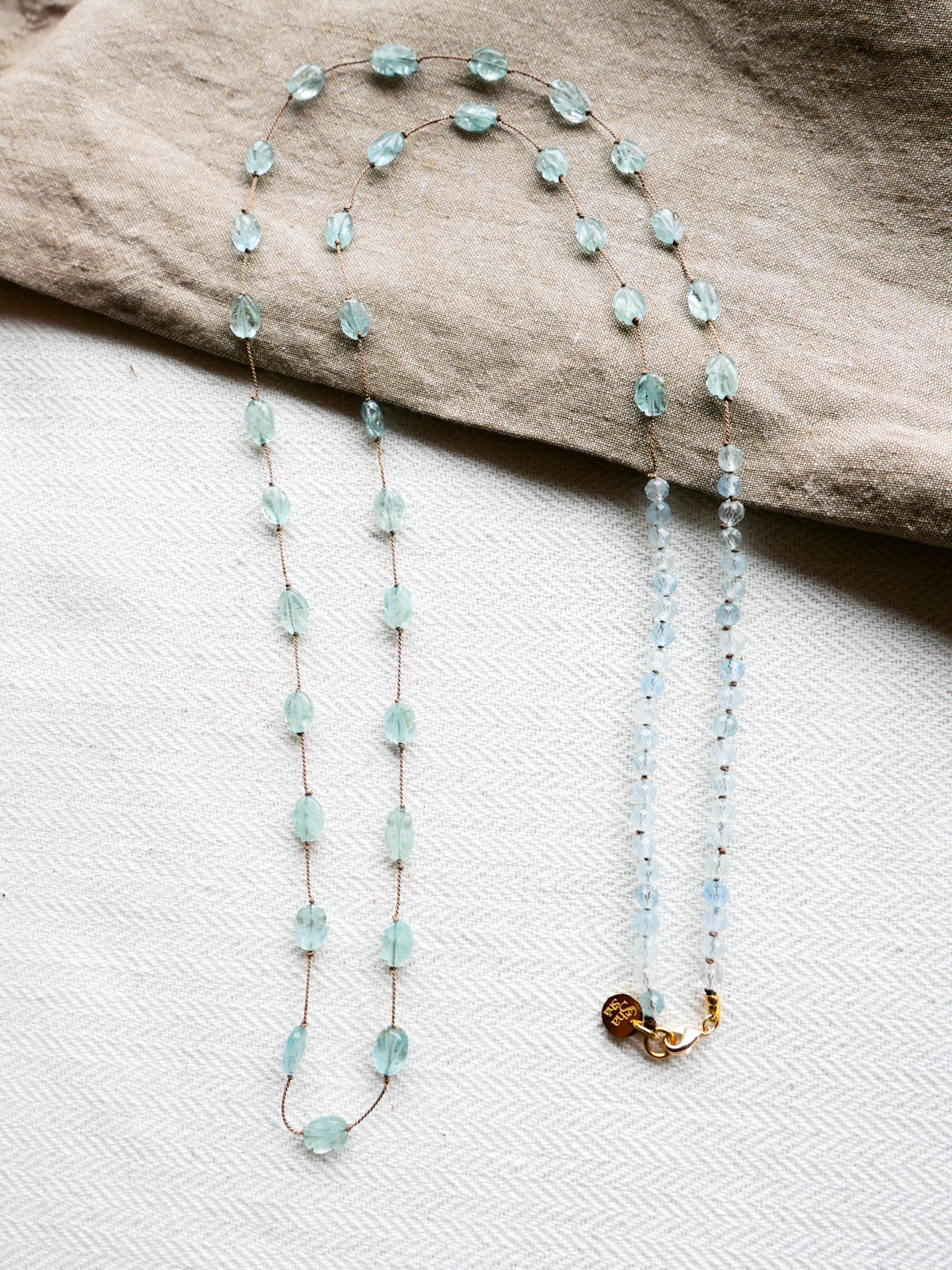 Aquamarine Sautoir - DIVYA - Shasha jewelry 