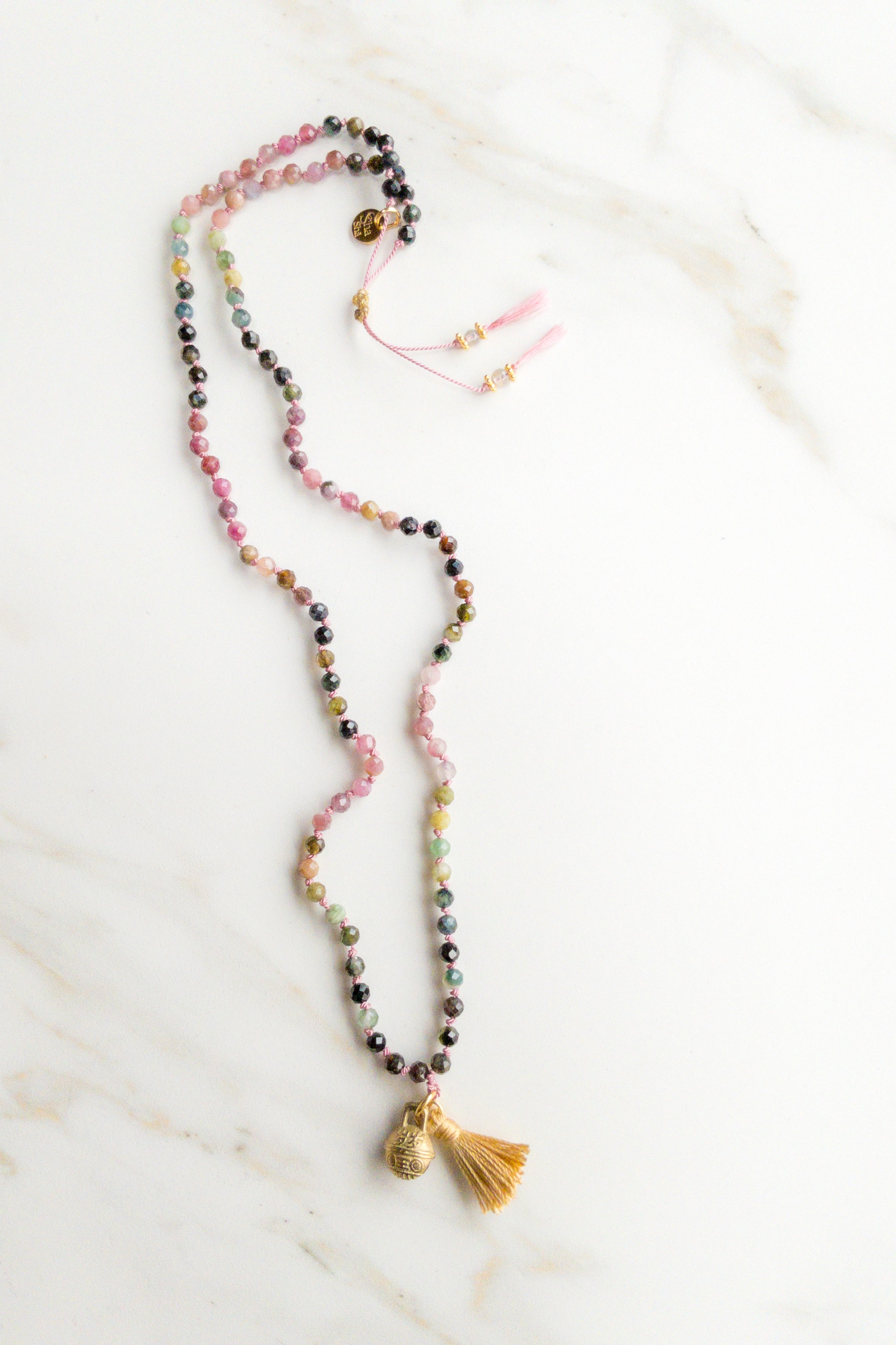 ShaSha « Roots » mini mala 108 - Faceted Tourmaline