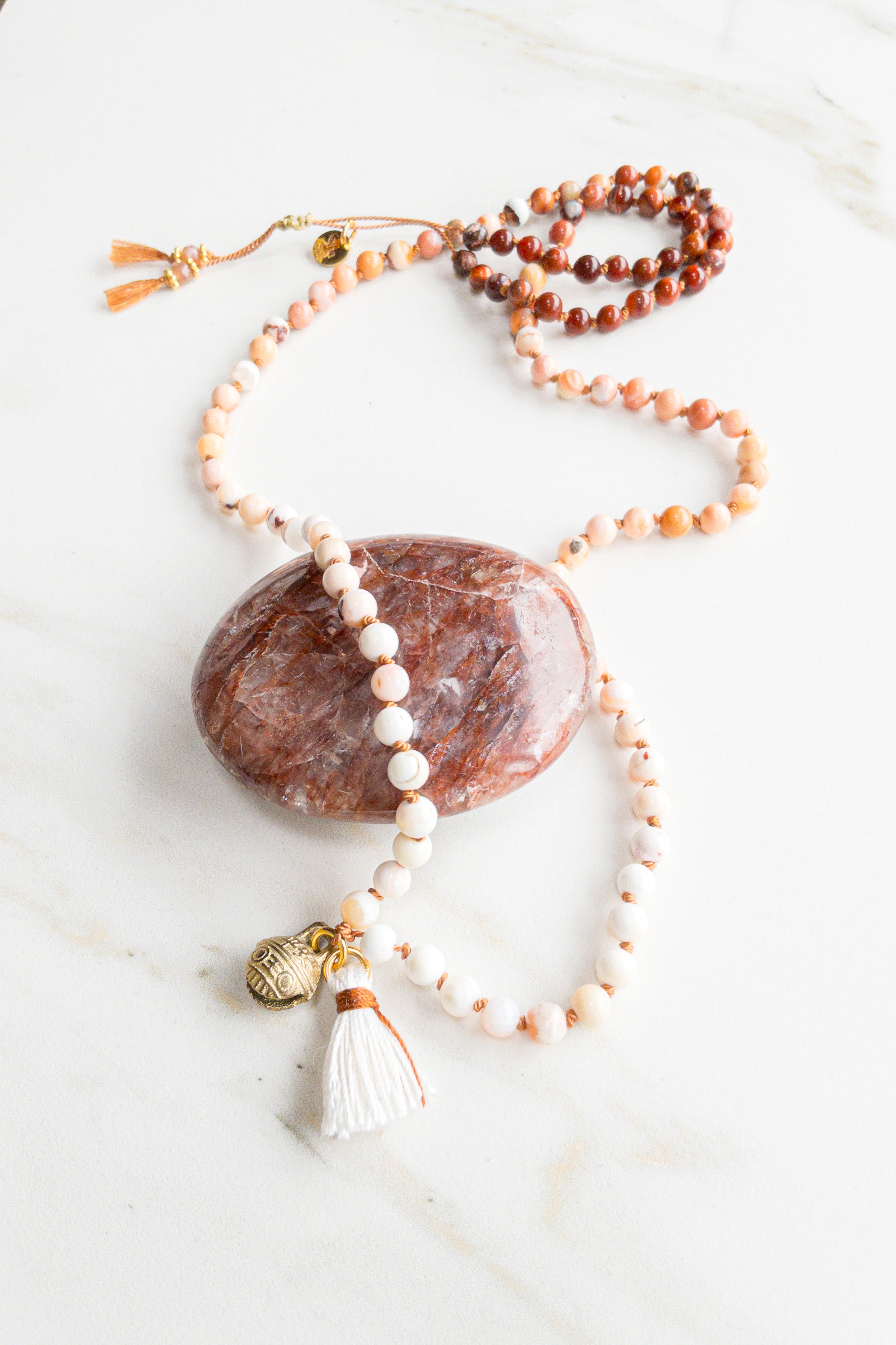 ShaSha « Roots » mini mala 108 - Fire Opal - shashā jewelry Switzerland 