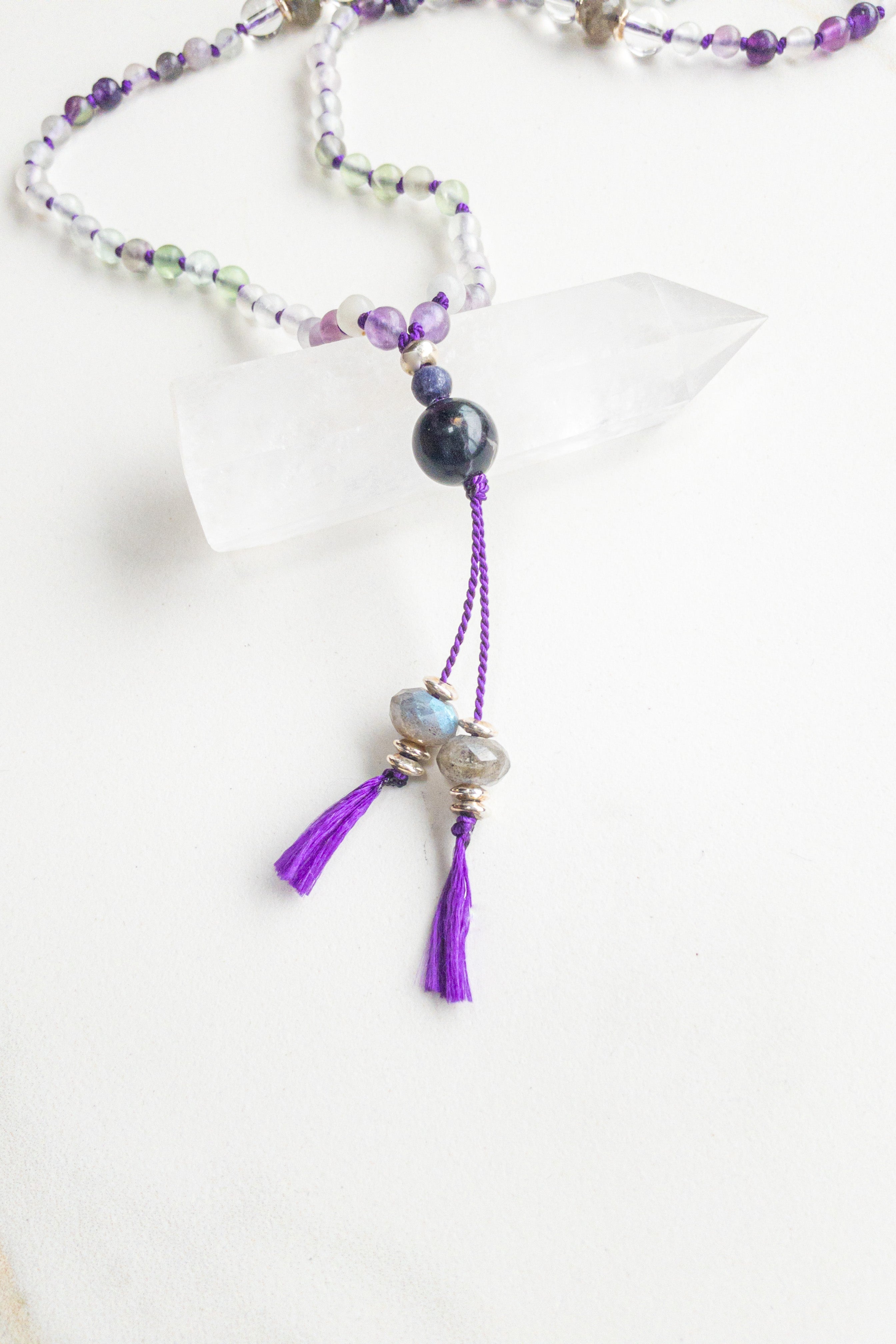 ShaSha "Roots" mini Mala - Fluorite - shashā yoga jewellery store Switzerland 