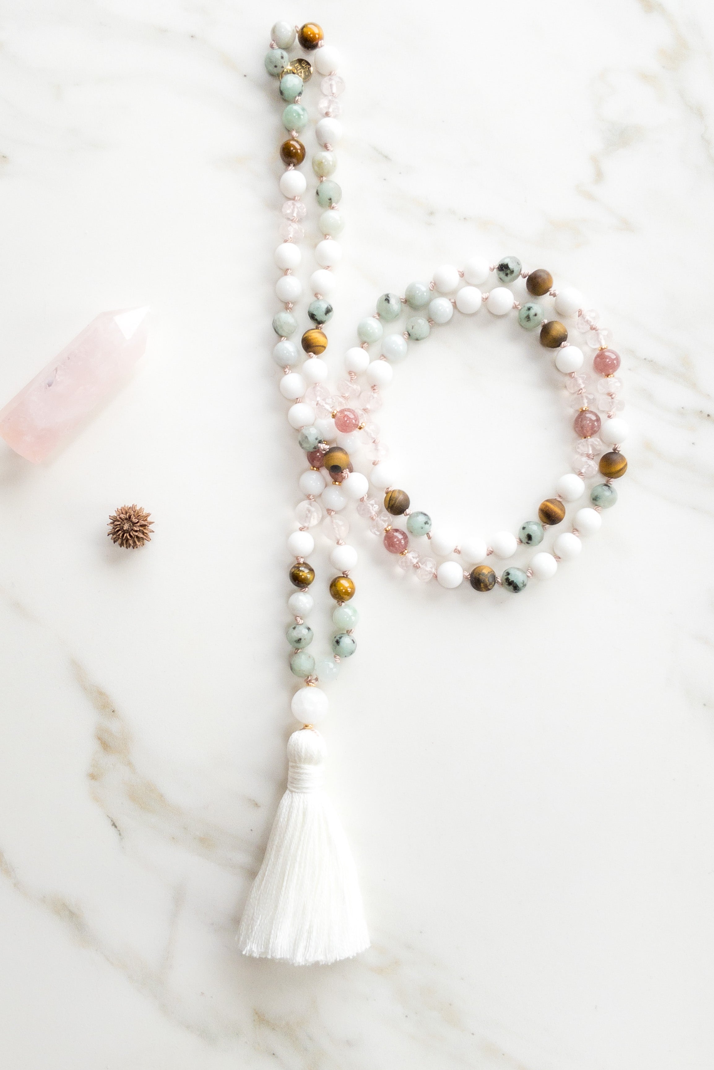 Prismatic balance Mala - various gems - OceanEye
 - shashā jewellery Switzerland 