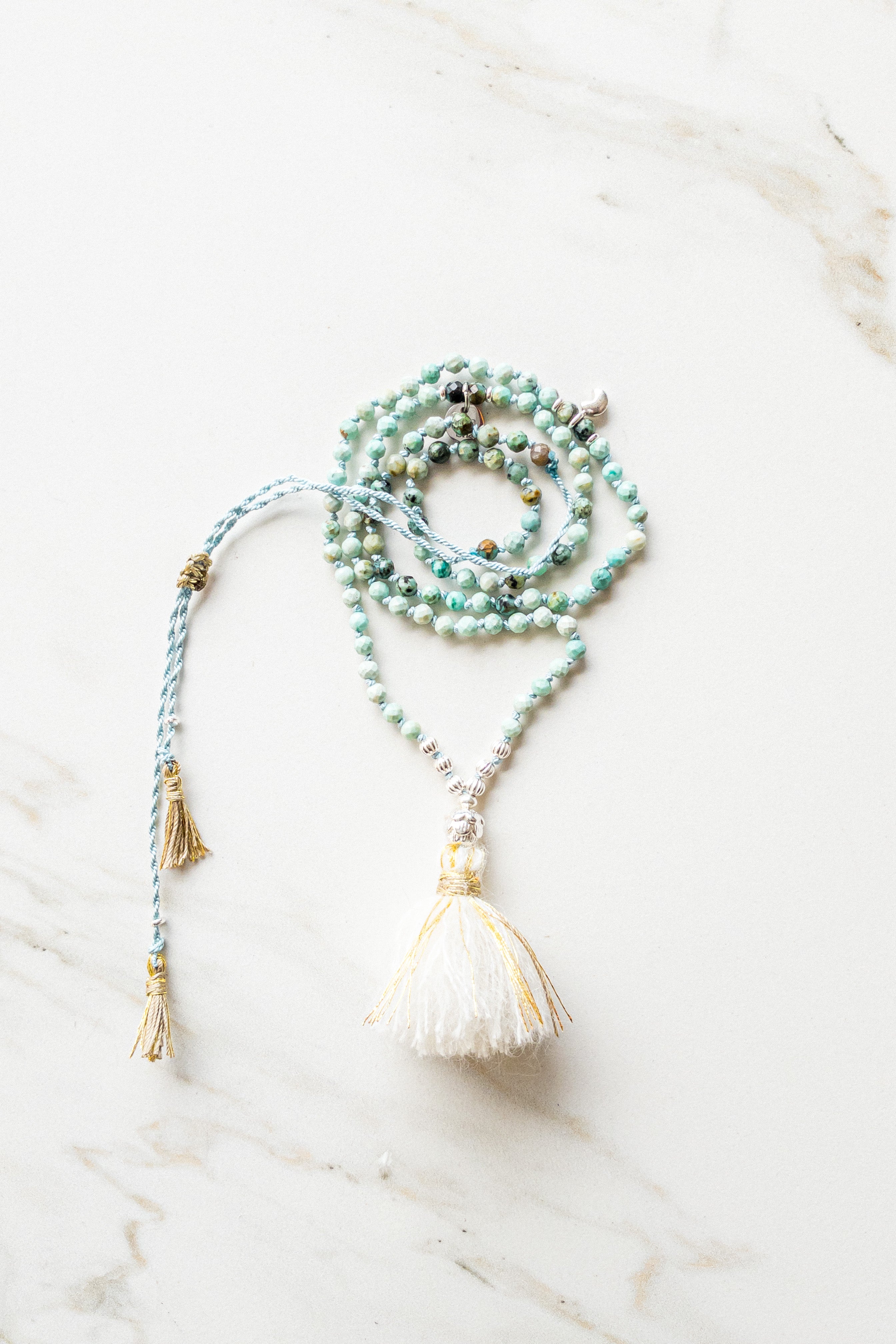 ShaSha « Roots » mini mala 108 - African & Peruvian Turquoise