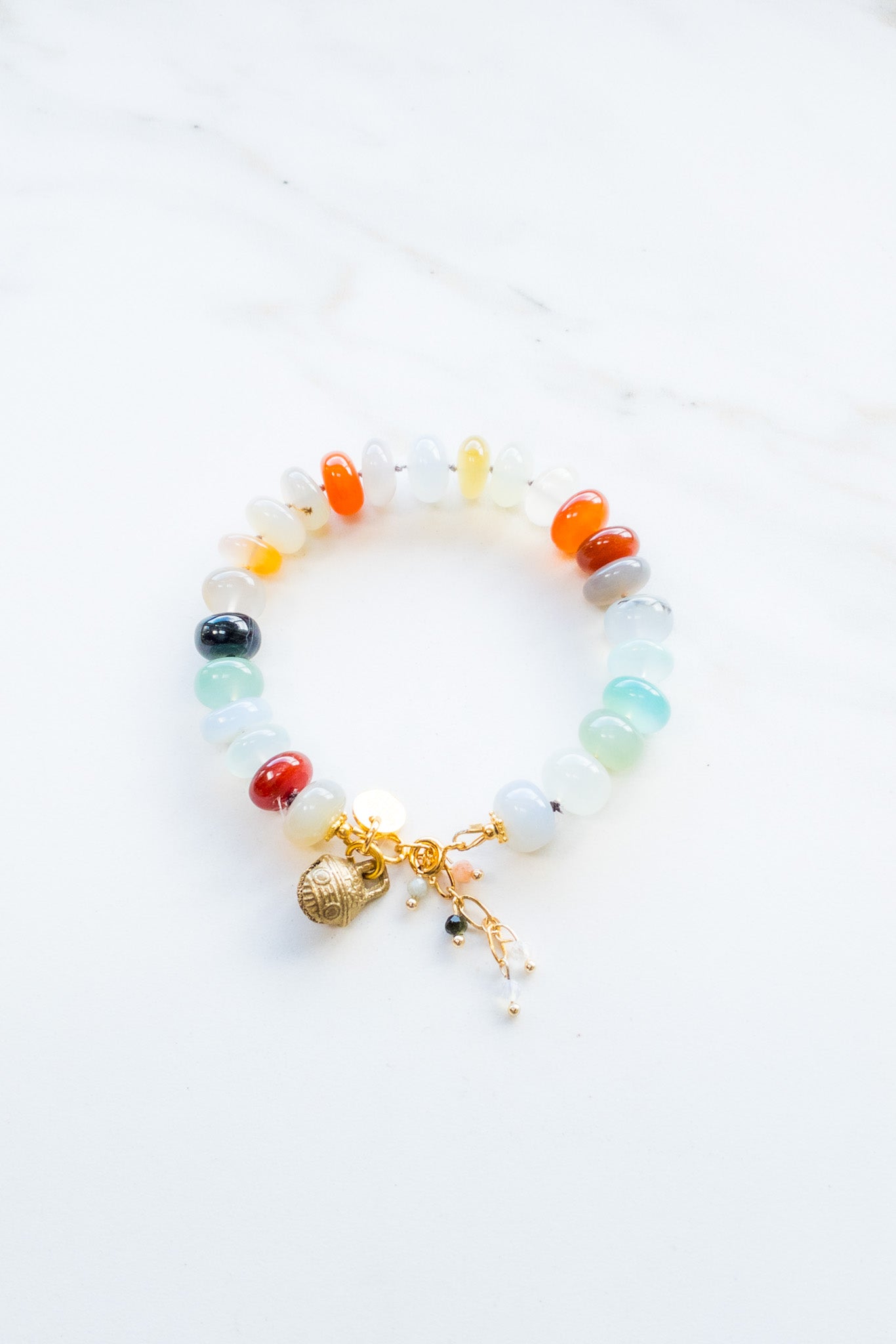 Smooth Chalcedony Bracelet “Melody Mantra” Collection - jewellery with meaning 