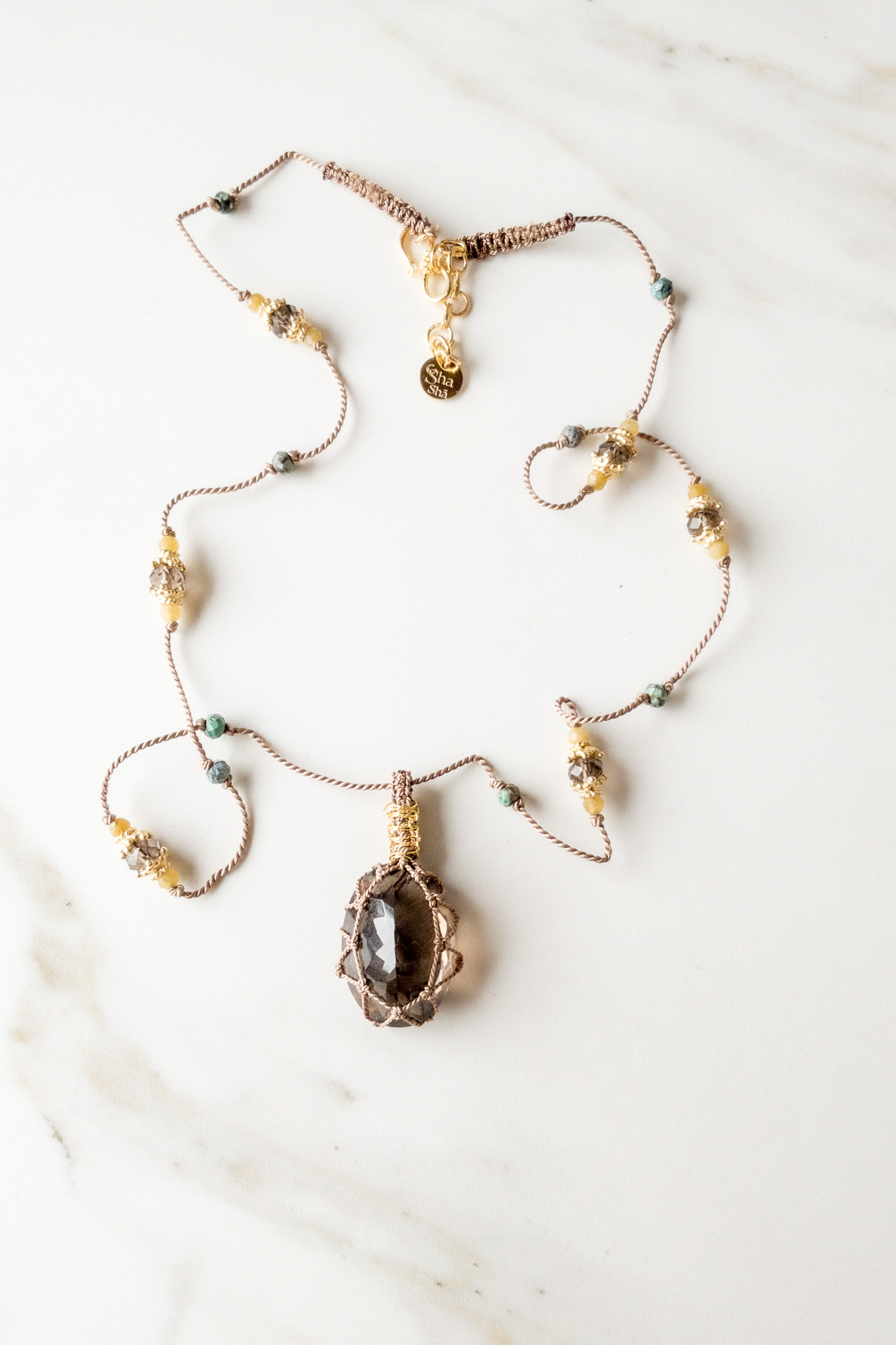 Smoky Quartz « Aabha » Necklace - ShaSha Jewellery Switzerland