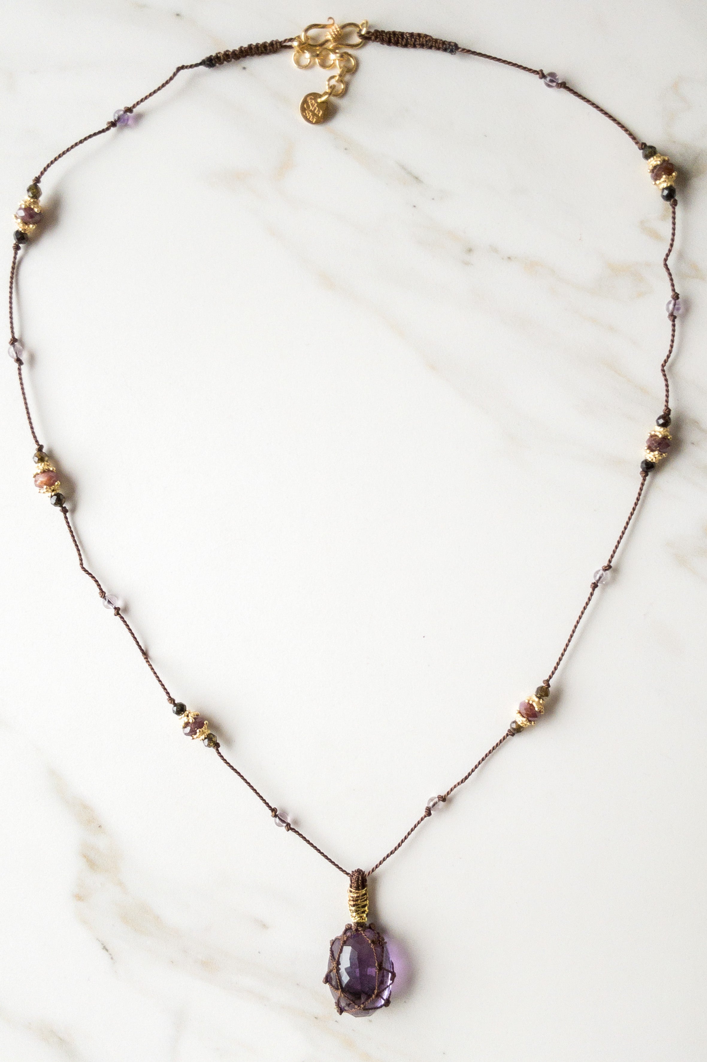Amethyst « Aabha » Necklace - ShaSha indian inspired jewelery Switzerland