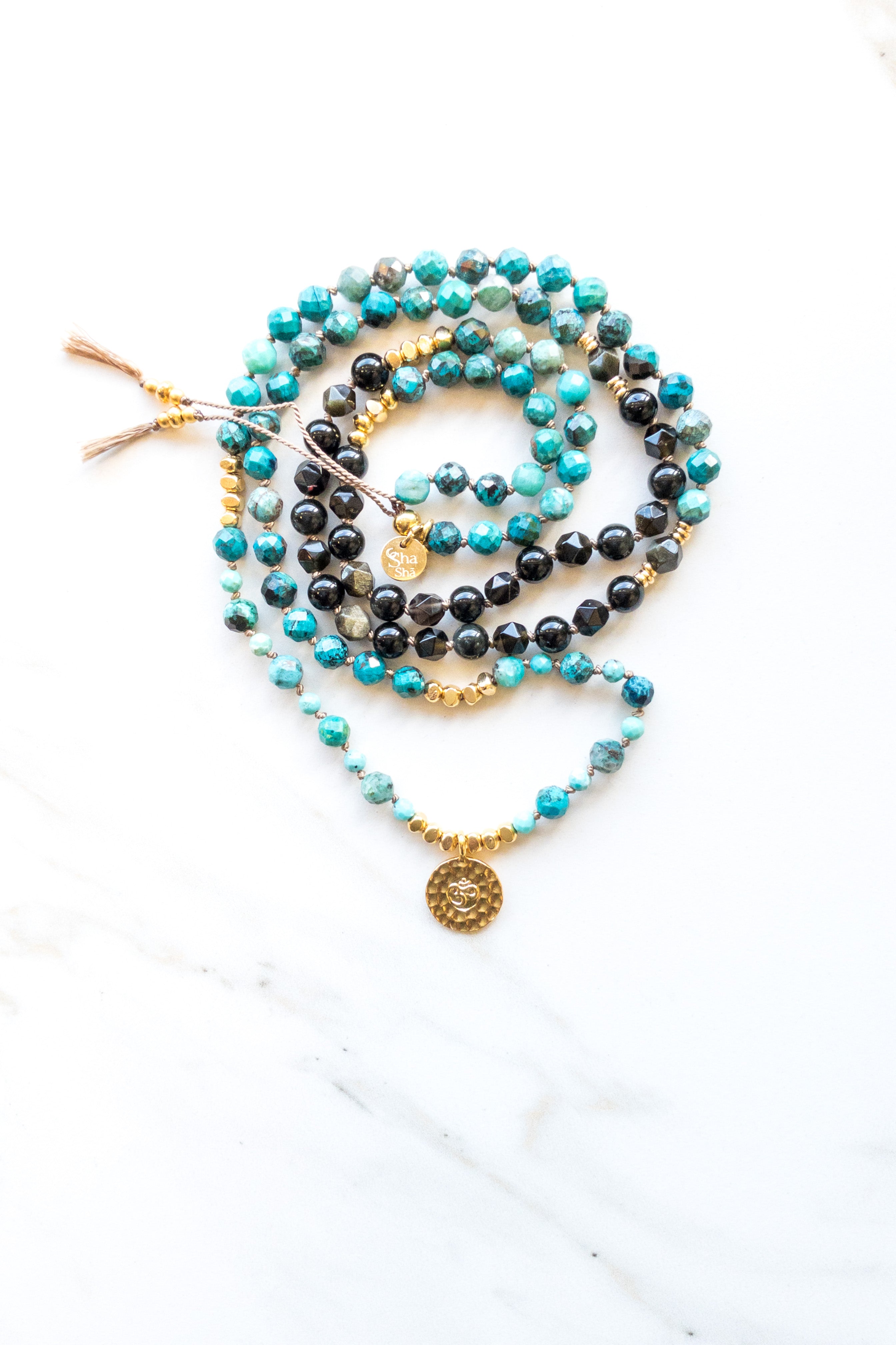 Sacred Path Mala Necklace - OM - indradhanush collection - shashā jewellery 