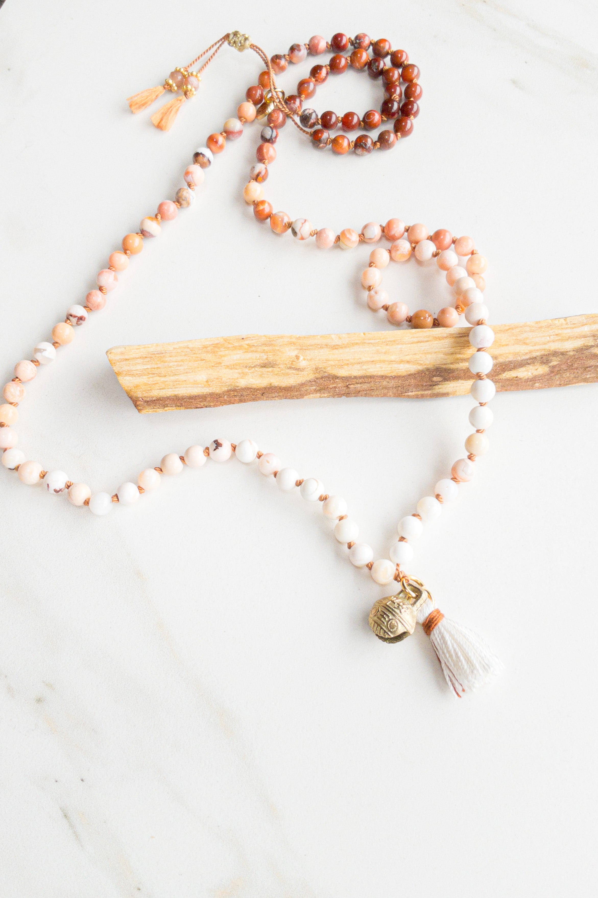 ShaSha « Roots » mini mala 108 - Fire Opal - shashā jewelry Switzerland 