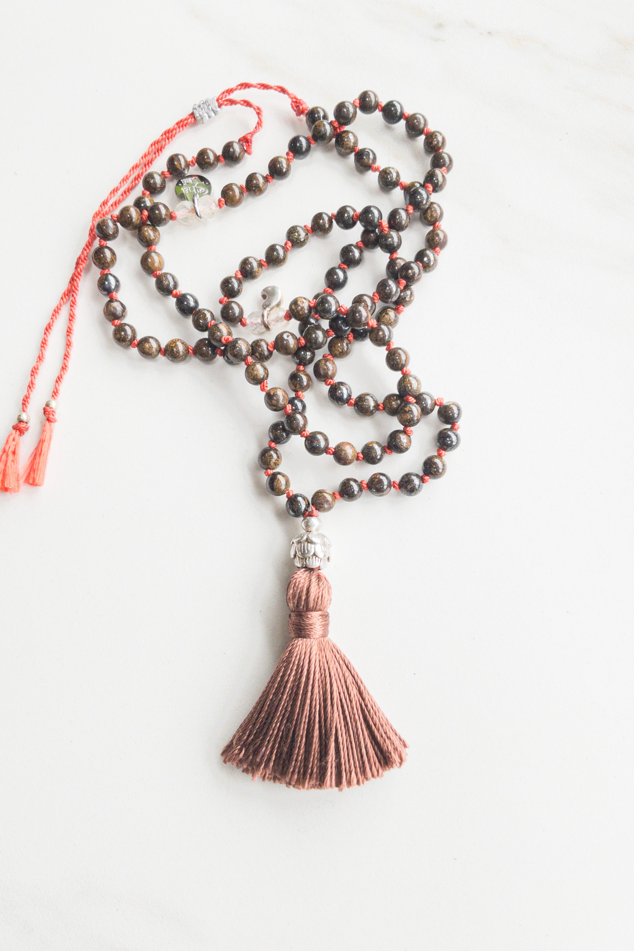 Sha-Sha "Roots" mini Mala 108 beads - Bronzite - shashā yoga jewellery Switzerland 