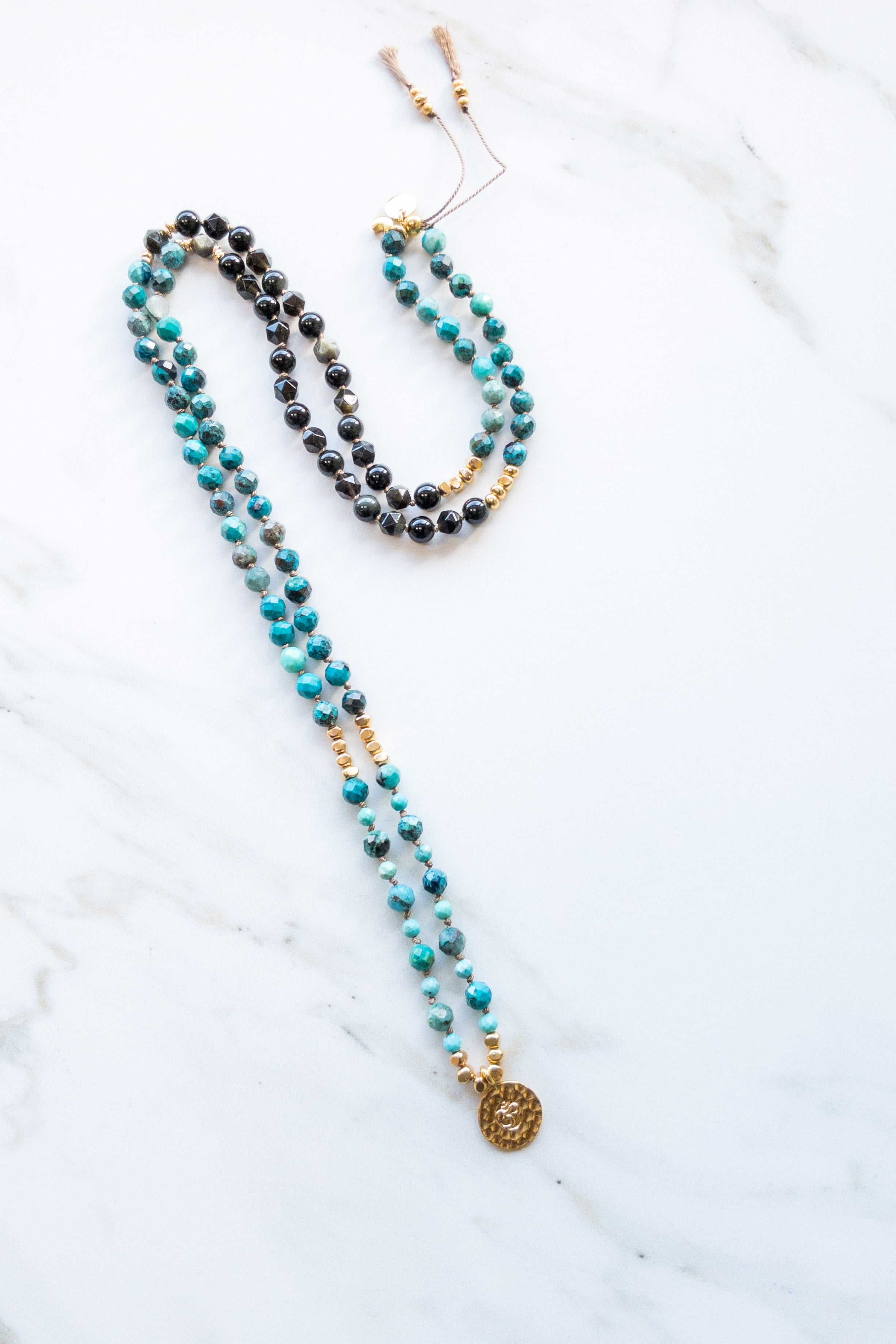 Sacred Path Mala Necklace - OM - indradhanush collection - yoga necklace 