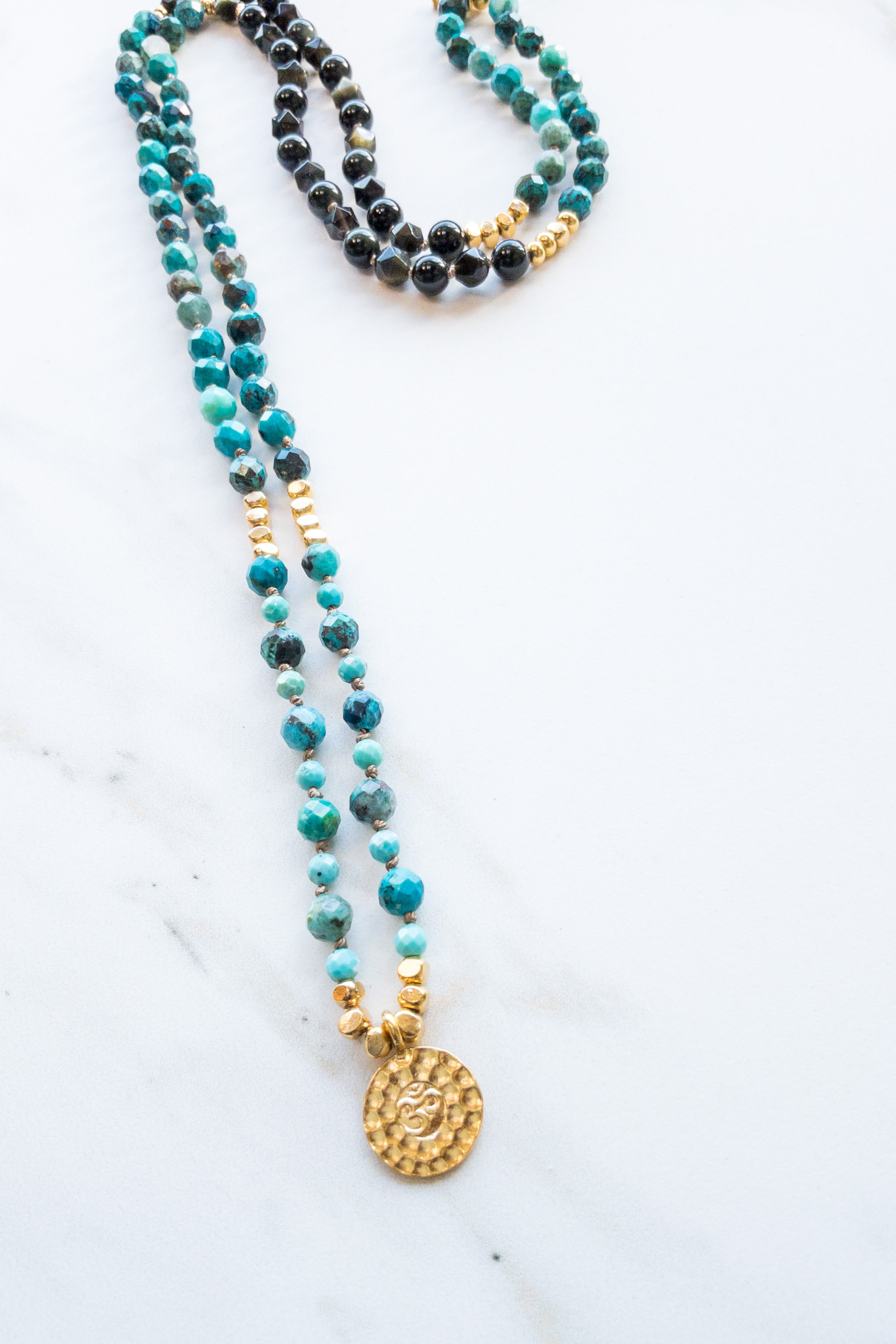 Sacred Path Mala Necklace - OM - indradhanush collection - shashā jewellery Switzerland 