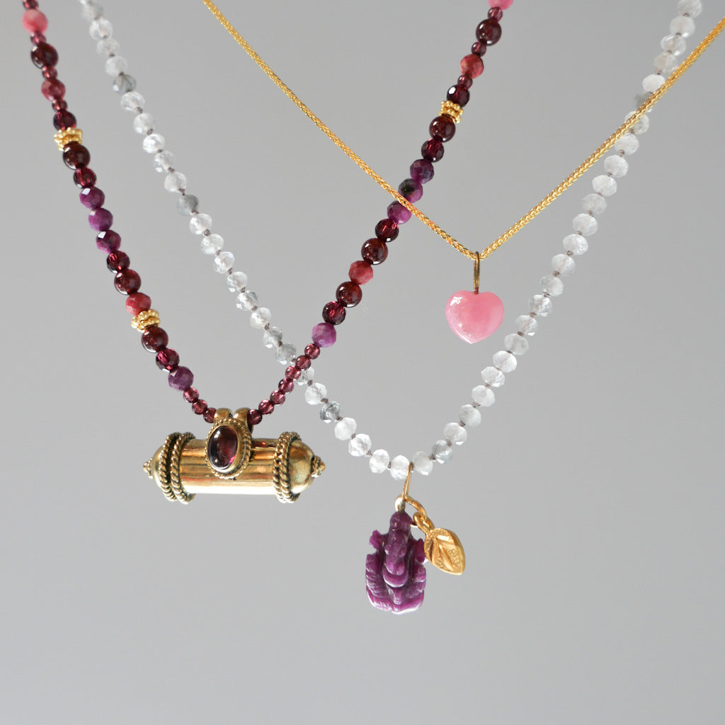 KAVACHA Talisman -  Garnet - DIVYA Sacred Jewels - ShaSha Jewellery secret box necklace