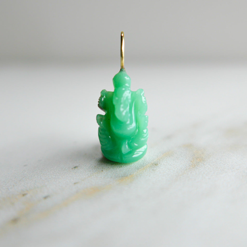 Ganesha Ji - Chrysoprase - DIVYA Sacred Symbols - Handcarved stone - ShaSha Jewellery