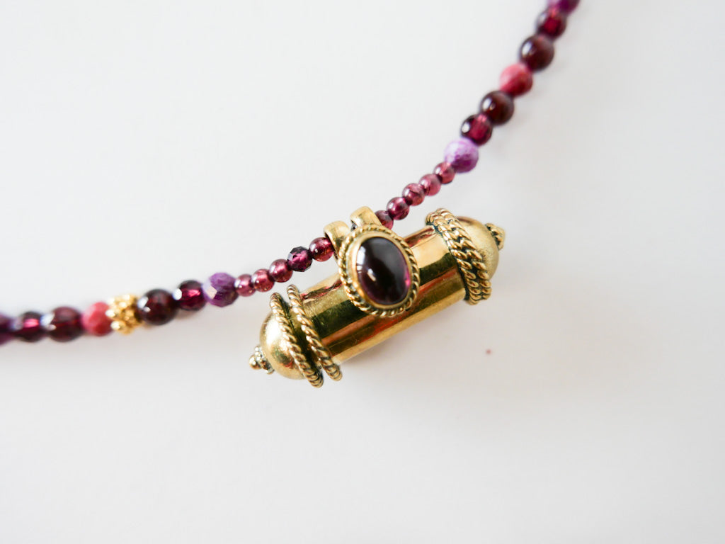 KAVACHA Talisman -  Garnet - DIVYA Sacred Jewels - ShaSha Jewellery secret box necklace