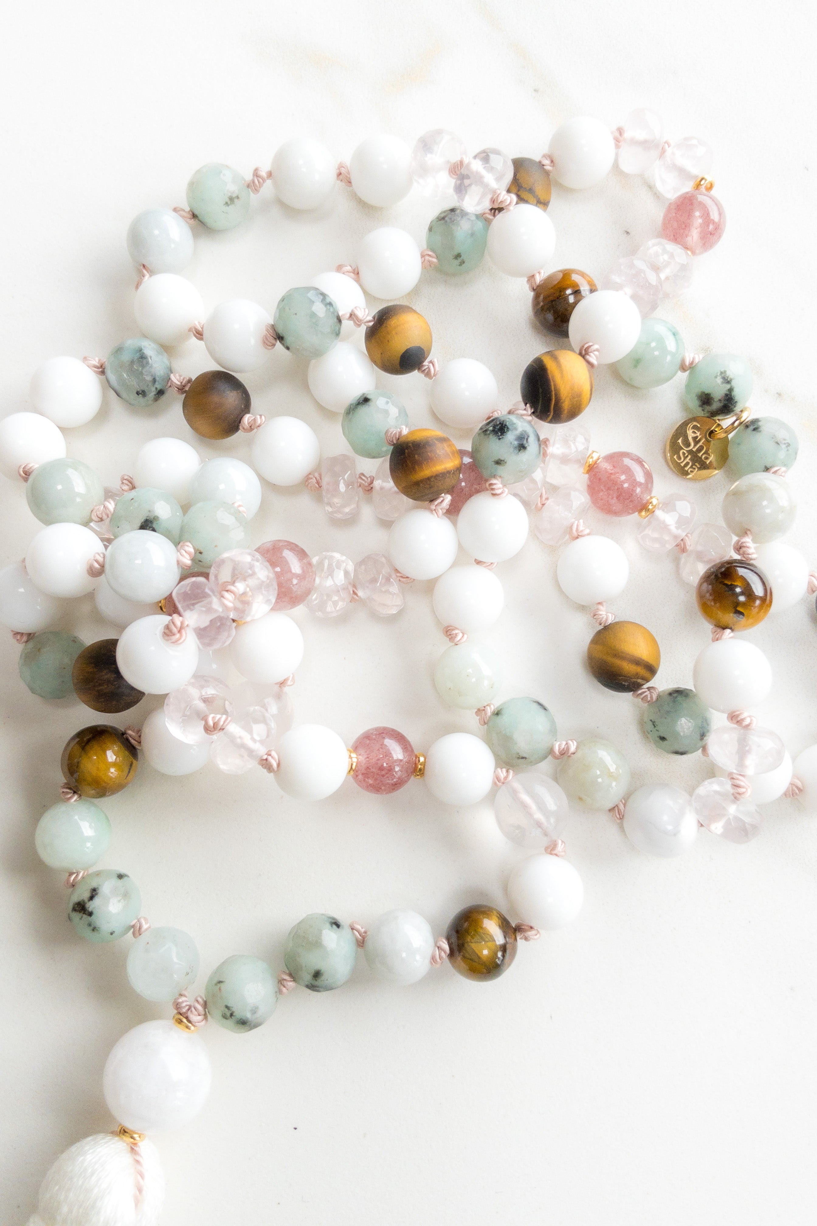 Prismatic balance Mala - various gems - OceanEye
 - shashā jewellery Switzerland 