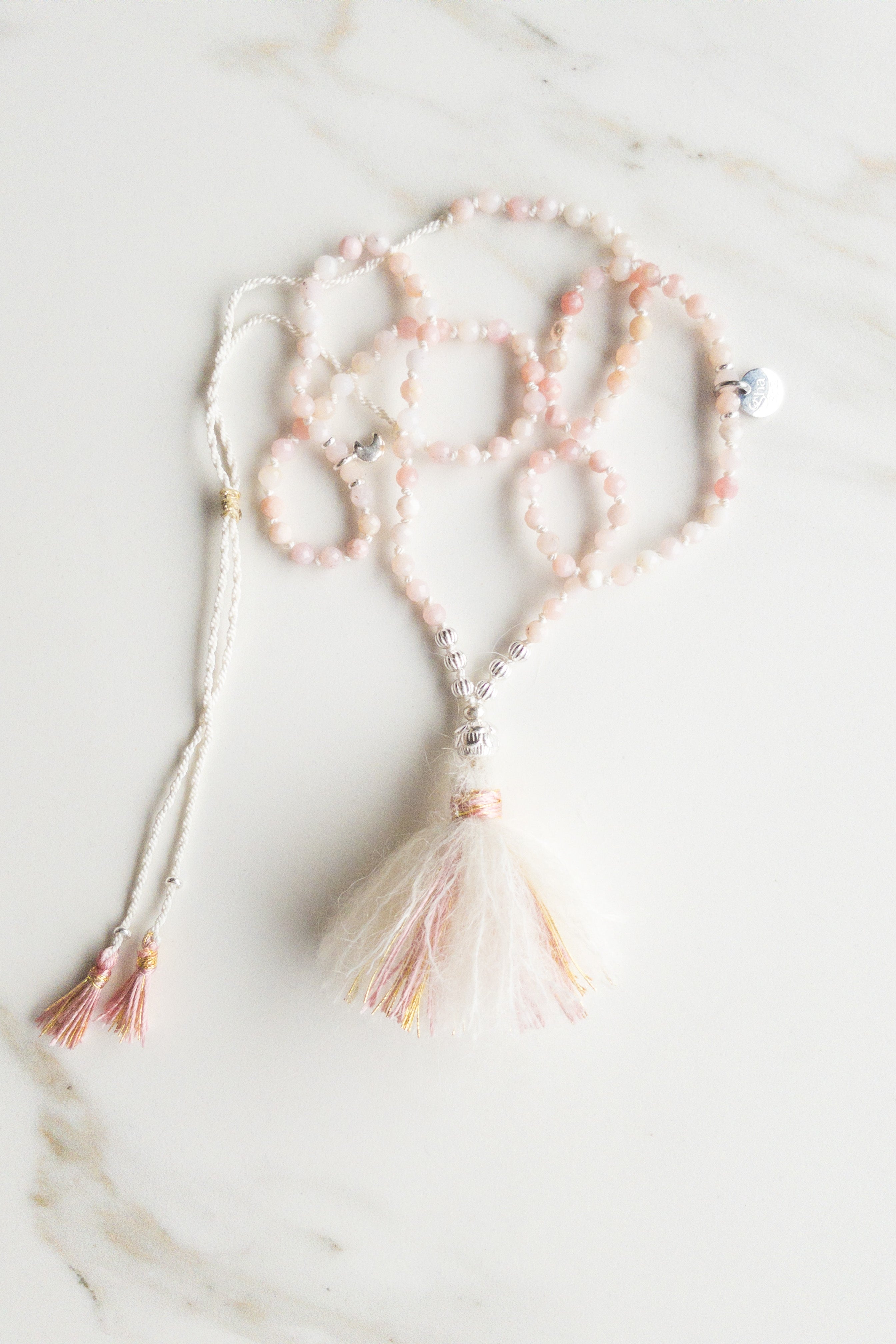 ShaSha “Roots” Mini Mala 108 - Peruvian Opal - crystal beaded necklace 
