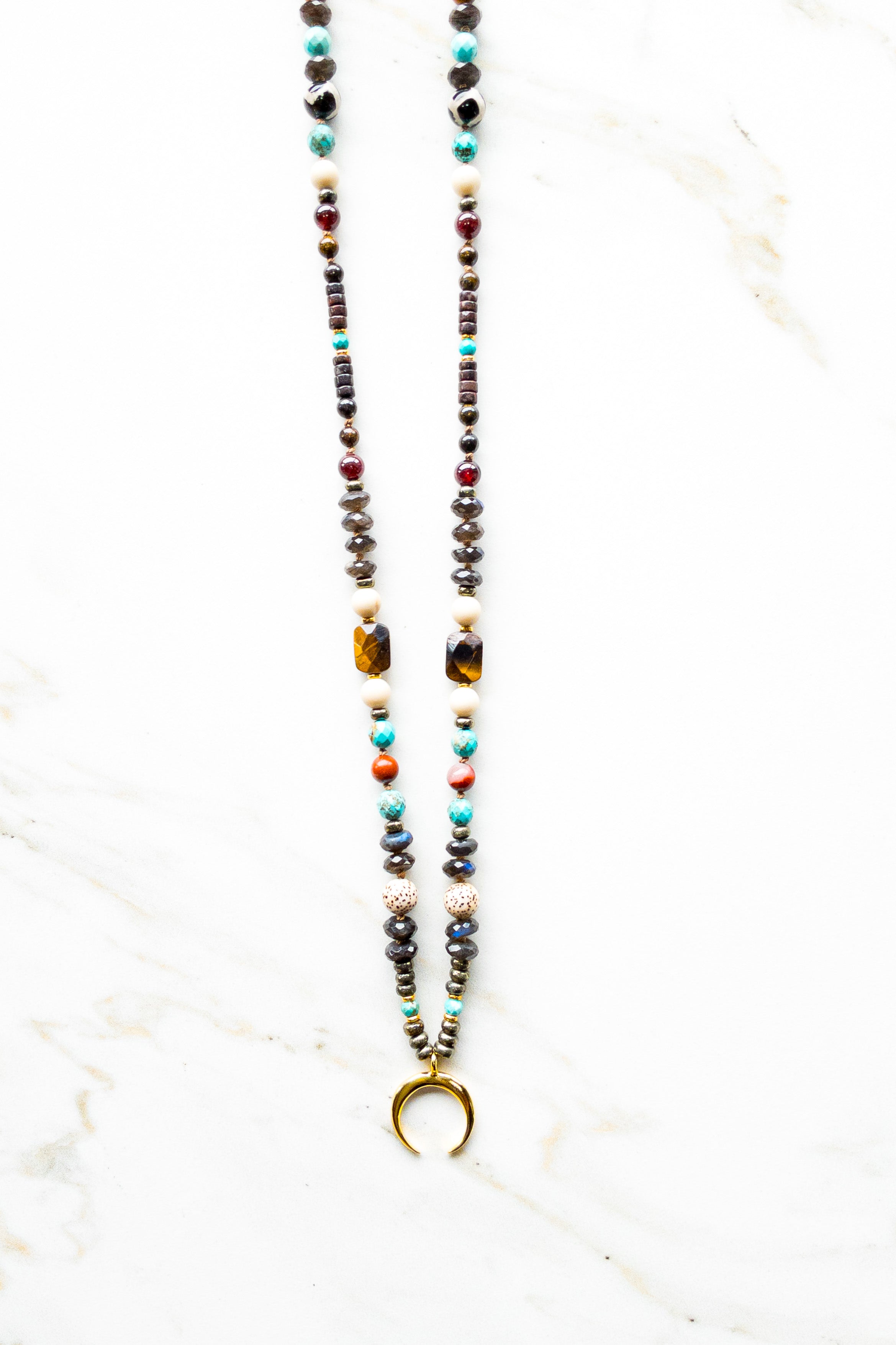 Goddess Mala Necklace: Divine Energy and Serenity - Indradhanush Collection - shashā India inspired jewellery 