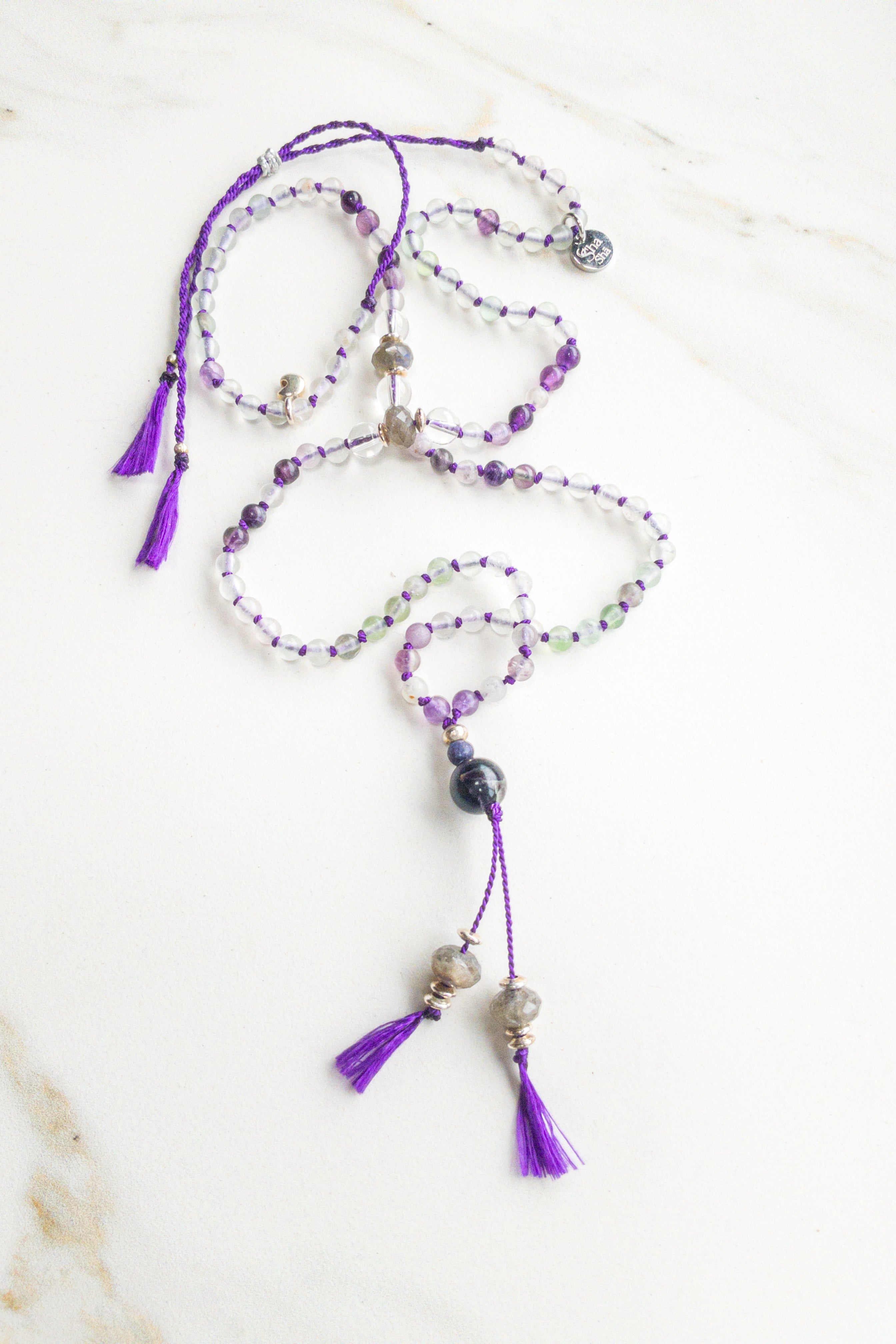 ShaSha "Roots" mini Mala - Fluorite - shashā yoga meditation jewellery store Switzerland 