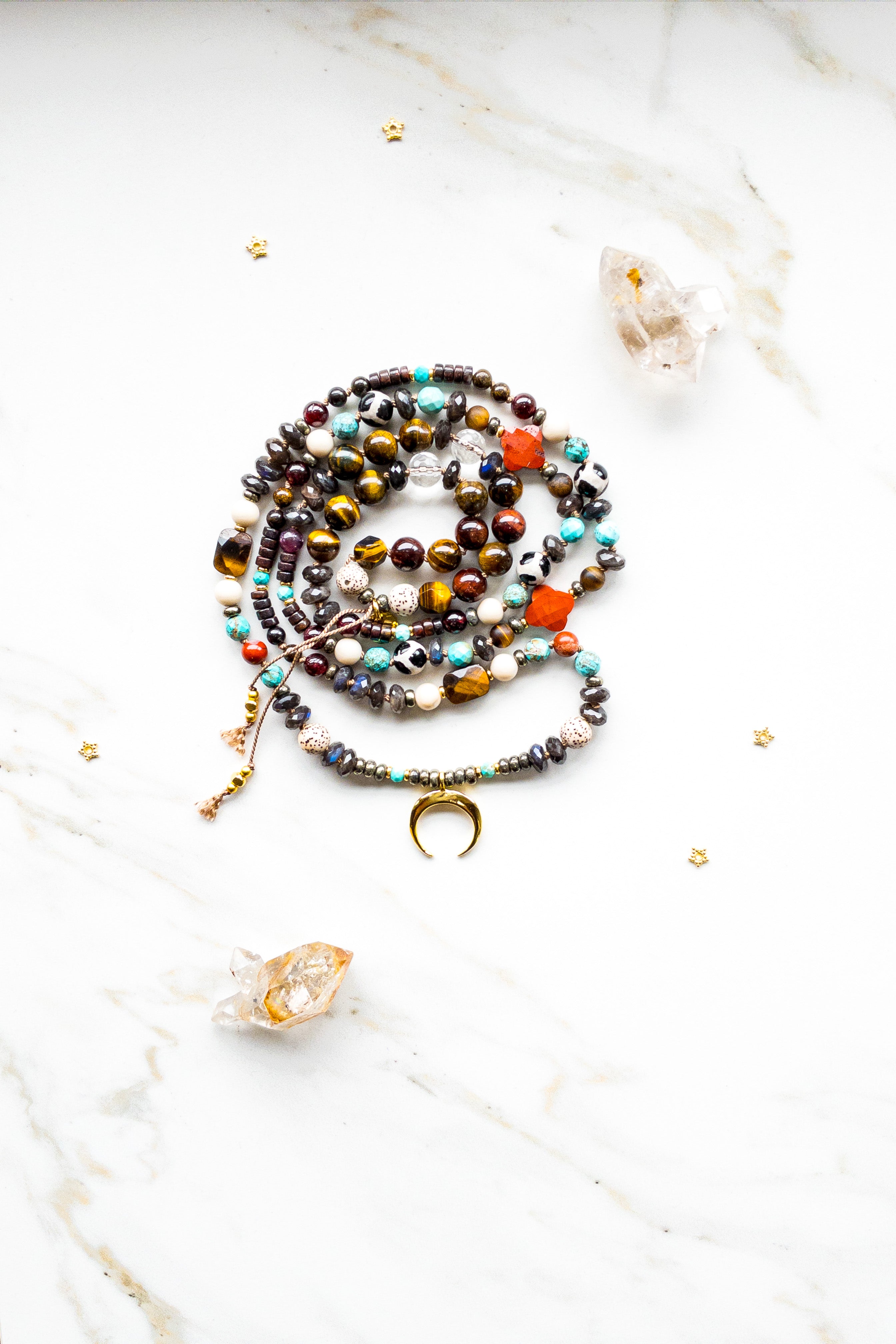 Goddess Mala Necklace: Divine Energy and Serenity - Indradhanush Collection - shashā jewellery 