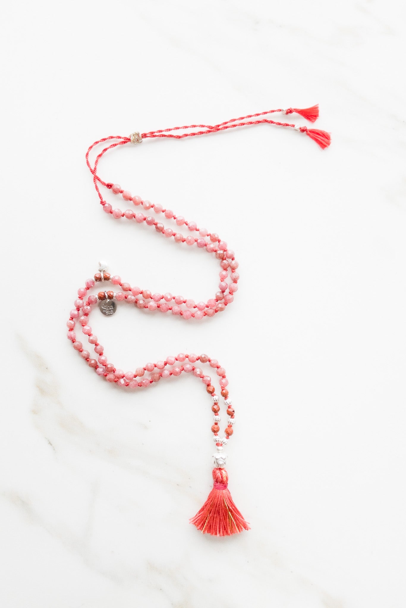 Shashā « Roots » Mala 108 - Rhodonite & Red Jasper - meditation jewellery 