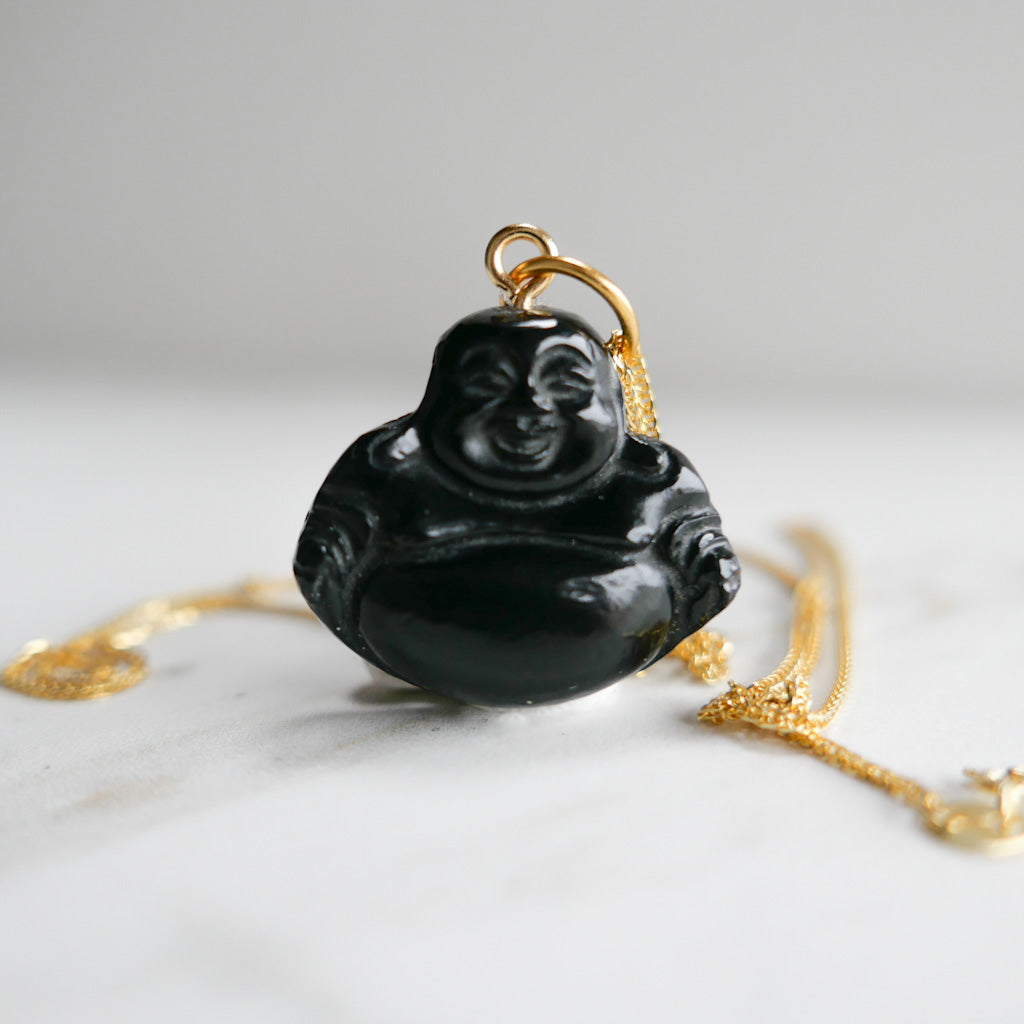 Happy Buddha  - Onyx - DIVYA Sacred Symbols - hand carved stone - ShaSha jewellery