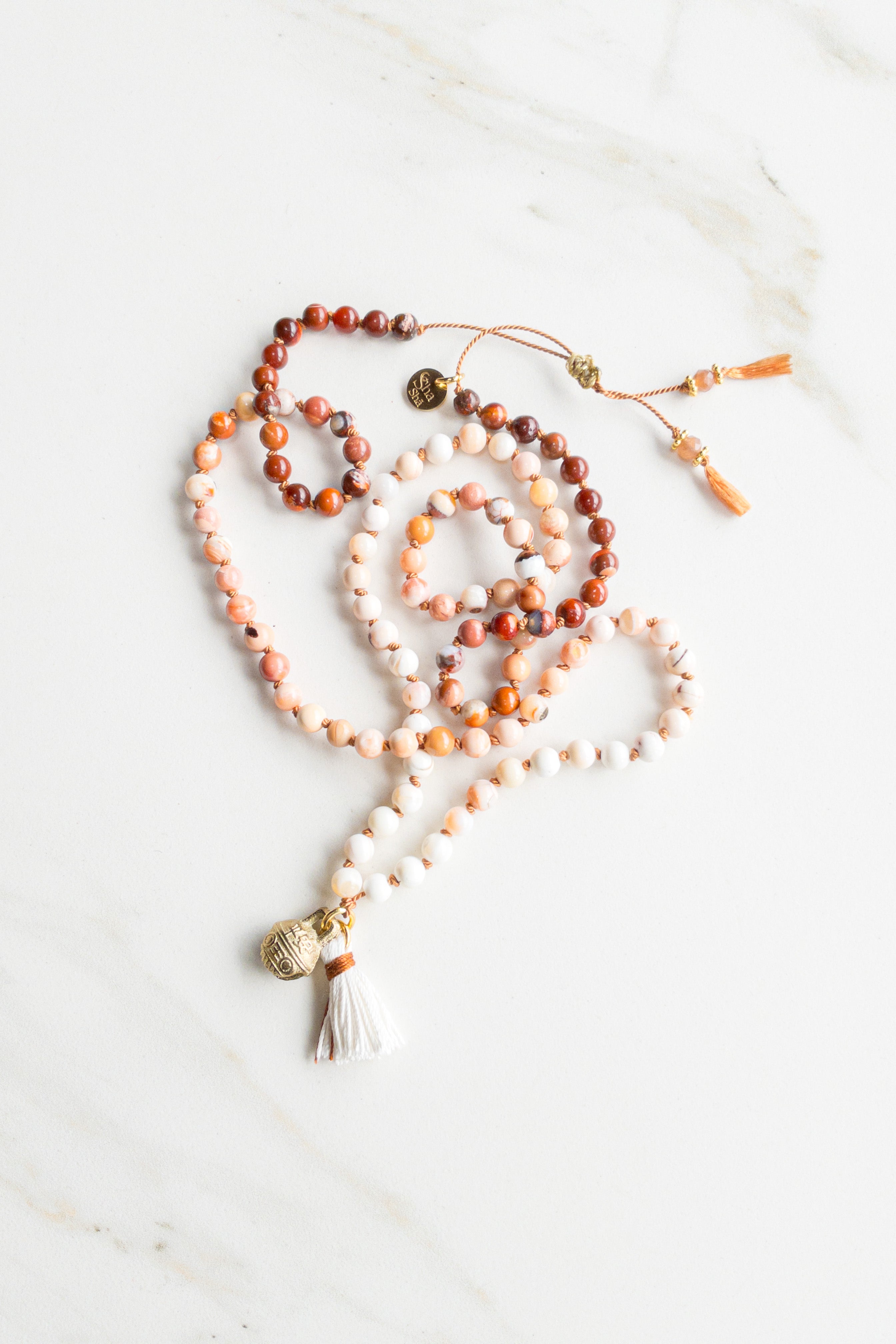 ShaSha « Roots » mini mala 108 - Fire Opal - shashā jewelry Switzerland 