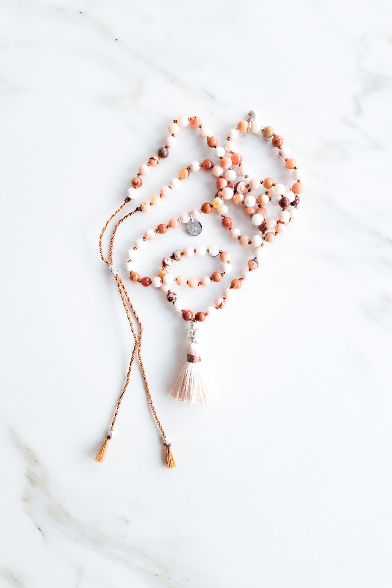 « Roots » Mini Mala 108 beads - Fire Opal - shashā yoga jewellery 