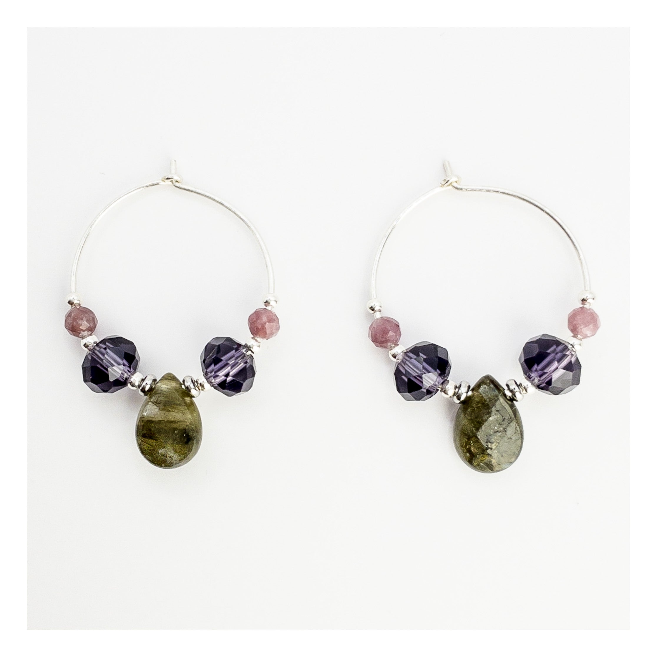 Amara Jyoti Labradorite Hoop Earrings - ShaSha Jewellery switzerland