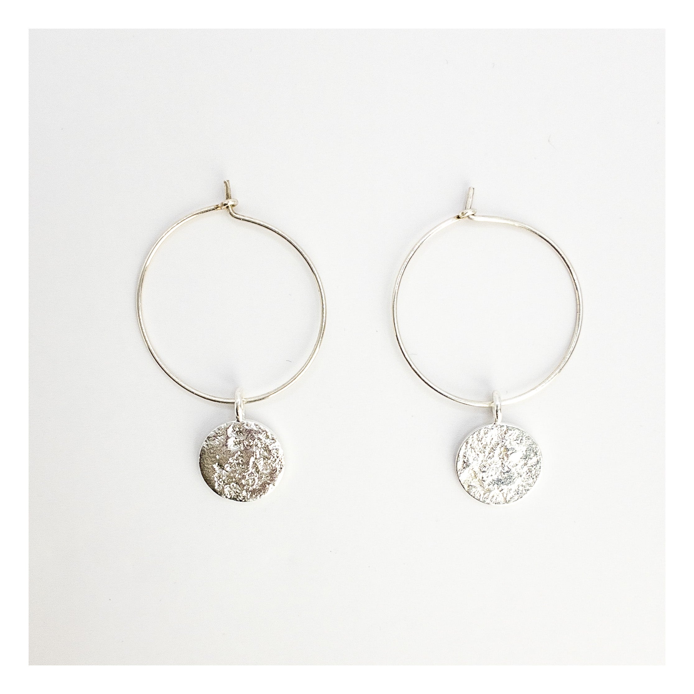 White Moon Hoop earrings - ShaSha Jewellery Switzerland