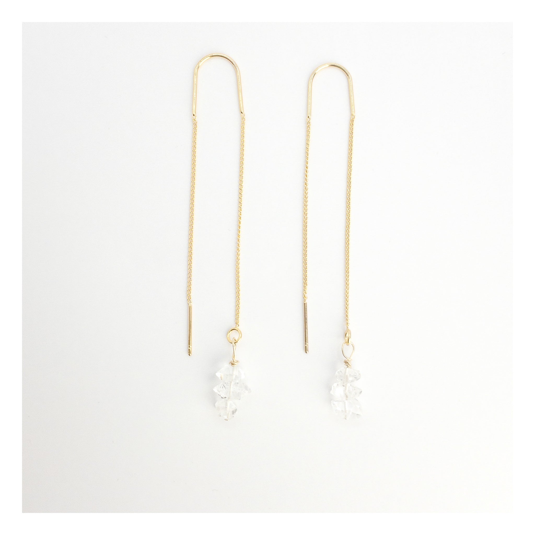 Diamond Herkimer pendant earrings - ShaSha Jewellery