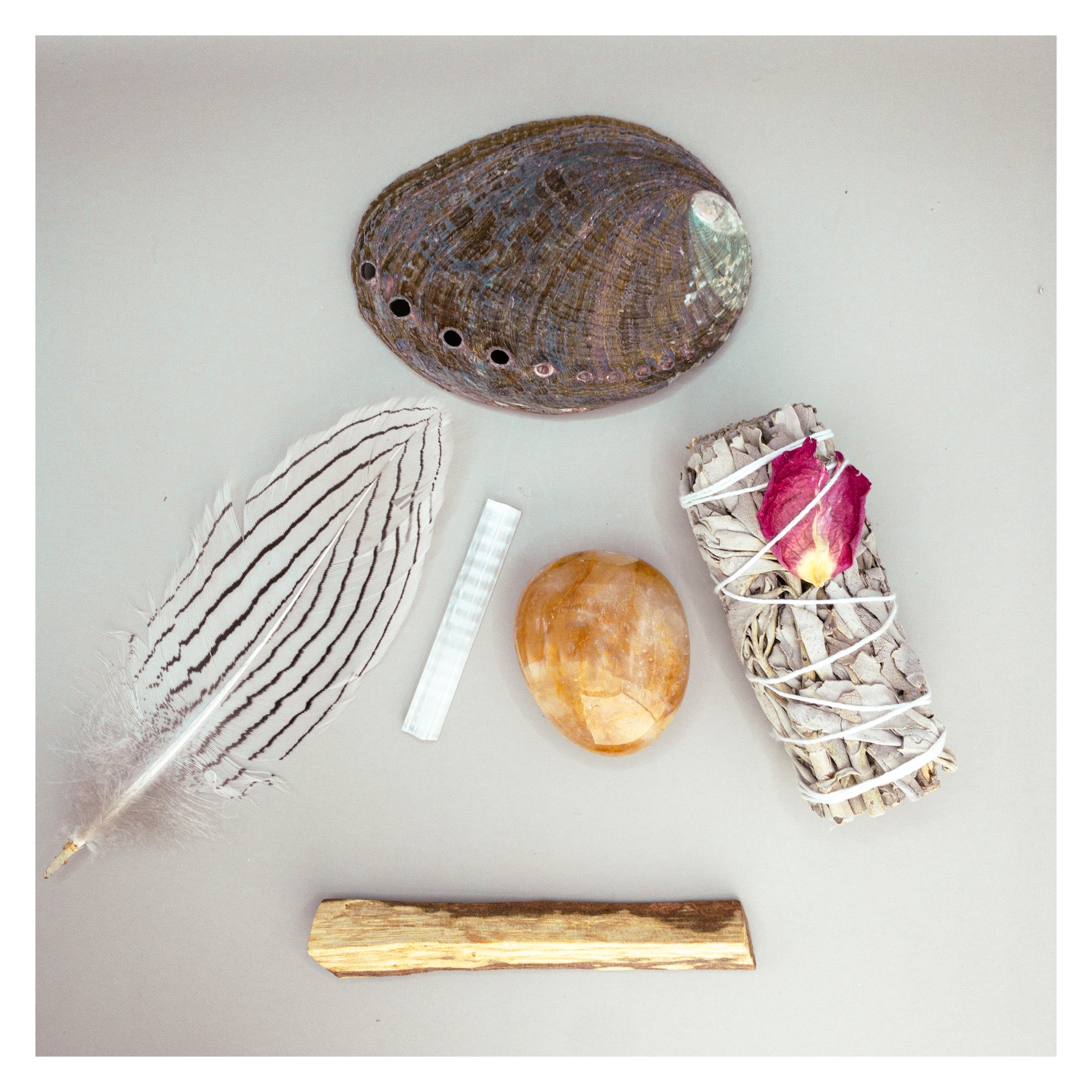 Sha~Sha "Yellow Fire Quartz" Smudging Ritual kit